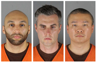 Former Minneapolis police officers J. Alexander Kueng, Thomas Lane and Tou Thao (left to right) are set to go on trial in federal court charged with violating George Floyd's civil rights.