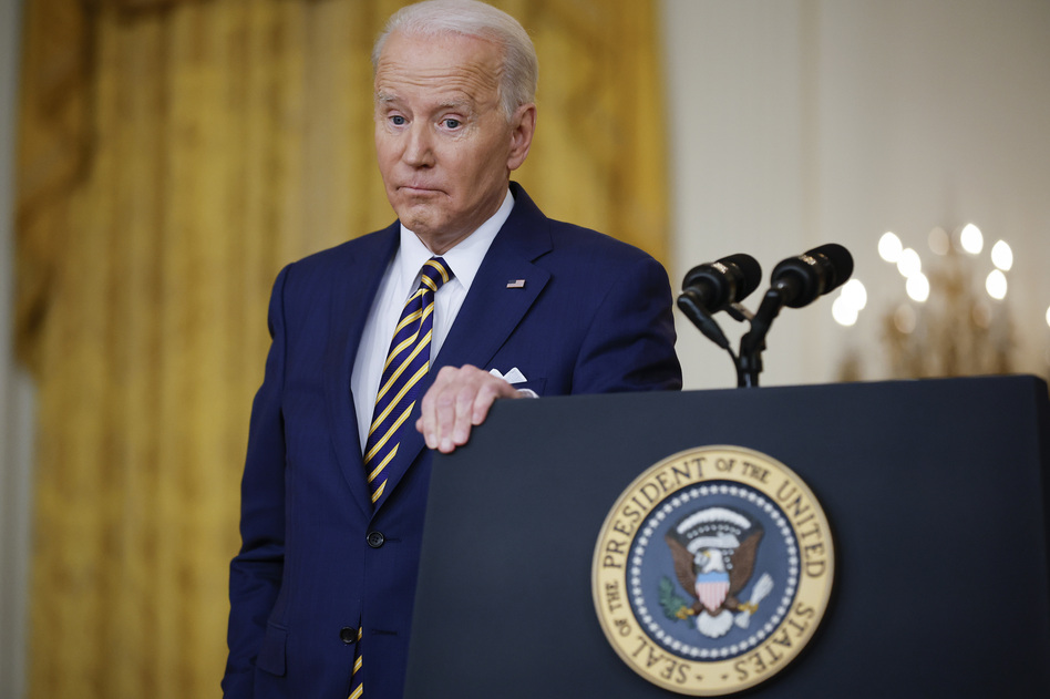 President Biden answers questions during a White House news conference on Wednesday. (Chip Somodevilla/Getty Images)