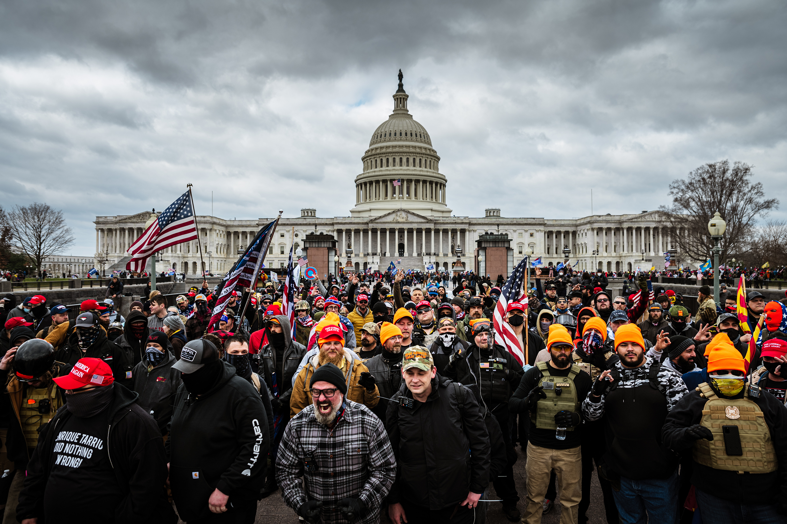 Pro-Trump protesters gather in front of the U.S. Capitol Building on January 6, 2021 in Washington, DC. A pro-Trump mob stormed the Capitol, breaking windows and clashing with police officers. (Getty Images)