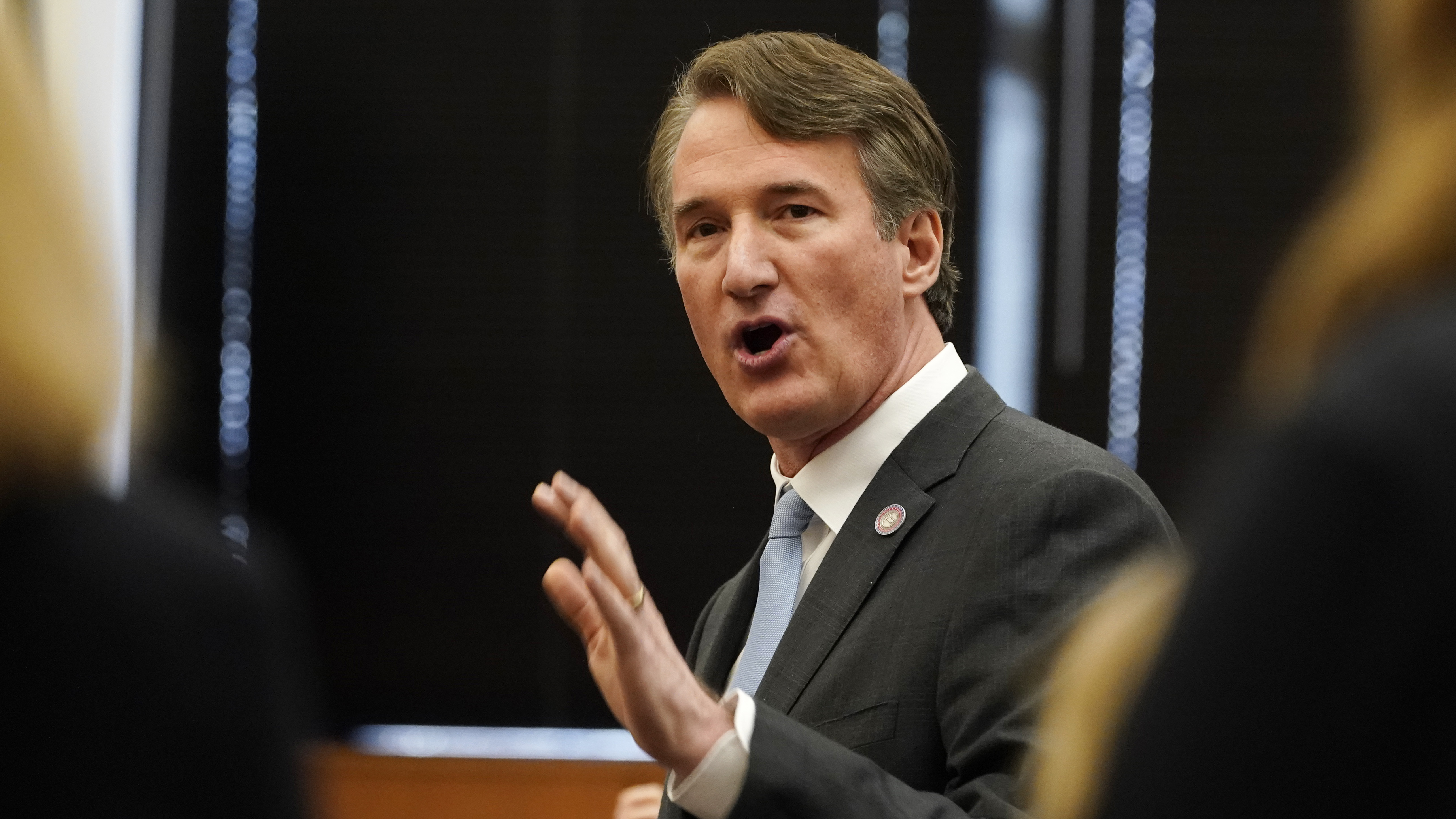 Virginia Gov. Glenn Youngkin speaks during a news conference in January about an executive order establishing K-12 lab schools.