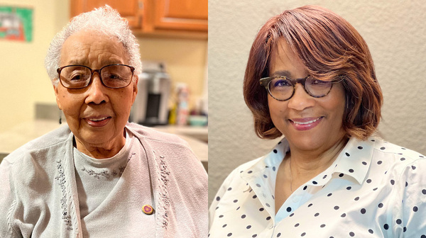 Mary Othella Burnette (left) and Debora Hamilton Palmer at their remote StoryCorps interview on Feb. 6.