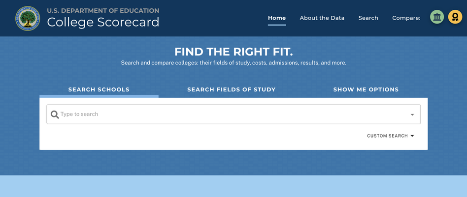 (Department of Education College Scorecard/Screenshot by NPR)