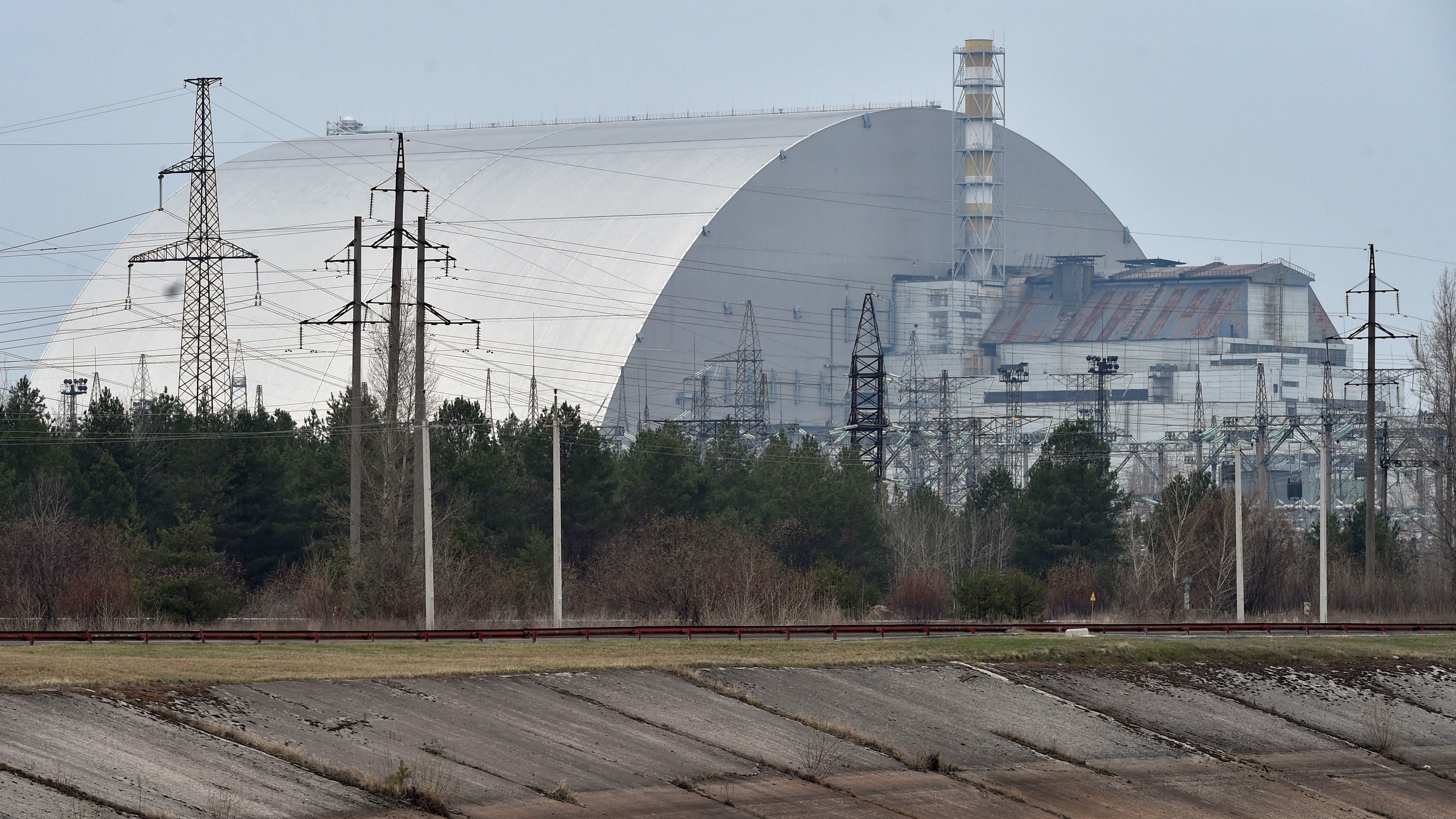 Following the nuclear disaster at the Chernobyl plant in 1986, a protective dome was built over the destroyed fourth reactor. (AFP via Getty Images)