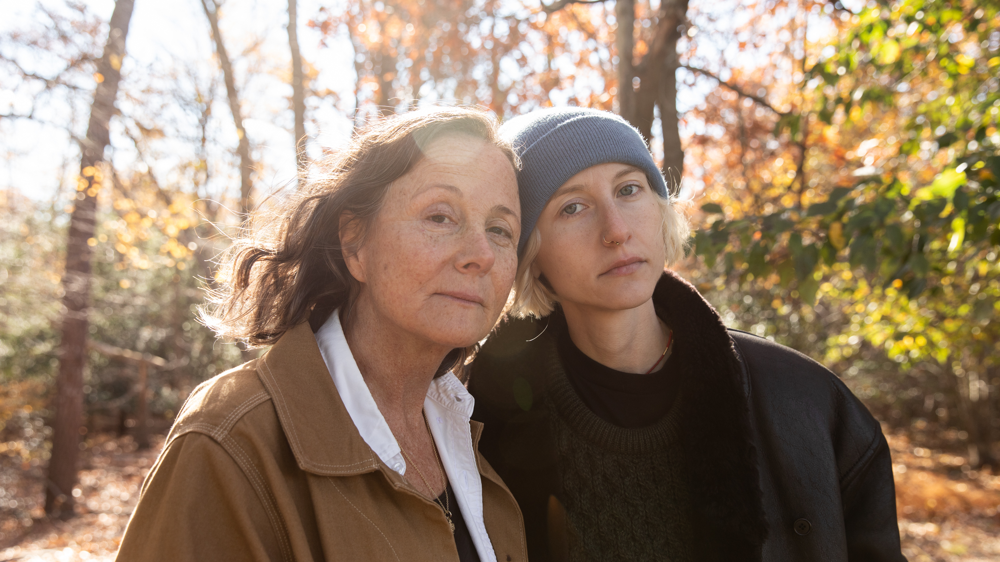 Hope Schiller Wilt (left) and her daughter, Hanna Wilt, outside her home on Nov. 19, 2021, in Manasquan, N.J. The family plans to continue her lawsuit. "It