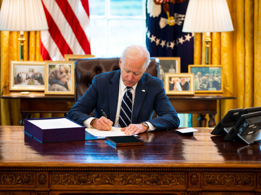 The American Rescue Plan Act that President Biden signed into law increased funding to Medicaid, but delays and red tape have kept several states from claiming much of the cash almost a year later. (Getty Images)