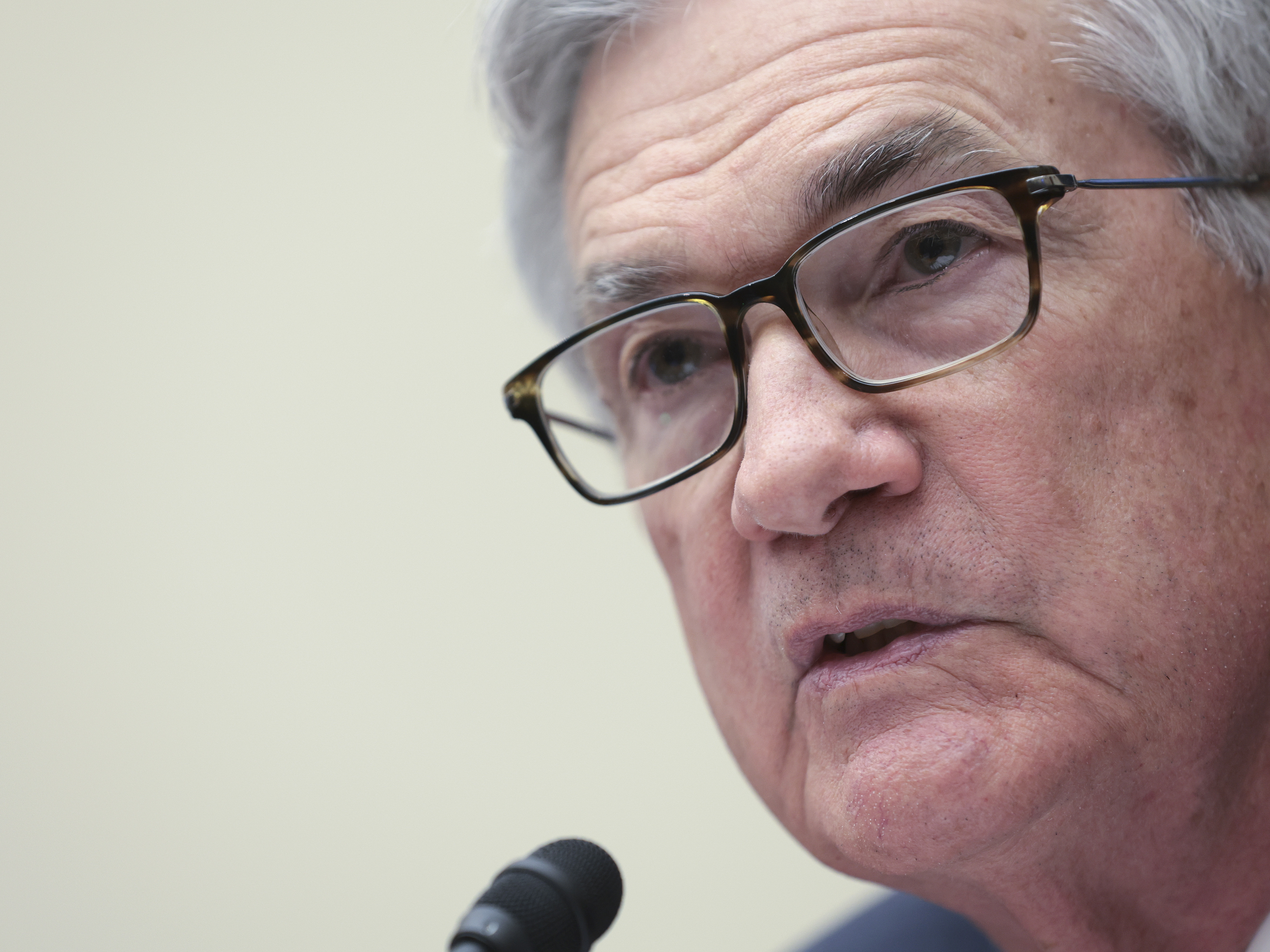 Federal Reserve Chair Jerome Powell testifies about monetary policy and the state of the economy before the House Financial Services Committee on Wednesday. Powell reiterated the Fed is gearing up to raise interest rates this month. (Getty Images)