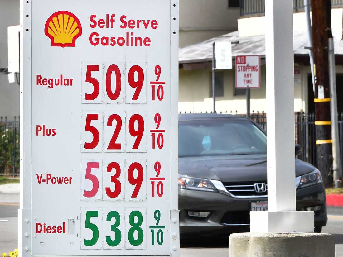 Gas prices surge to above $4 a gallon, near a national record : NPR