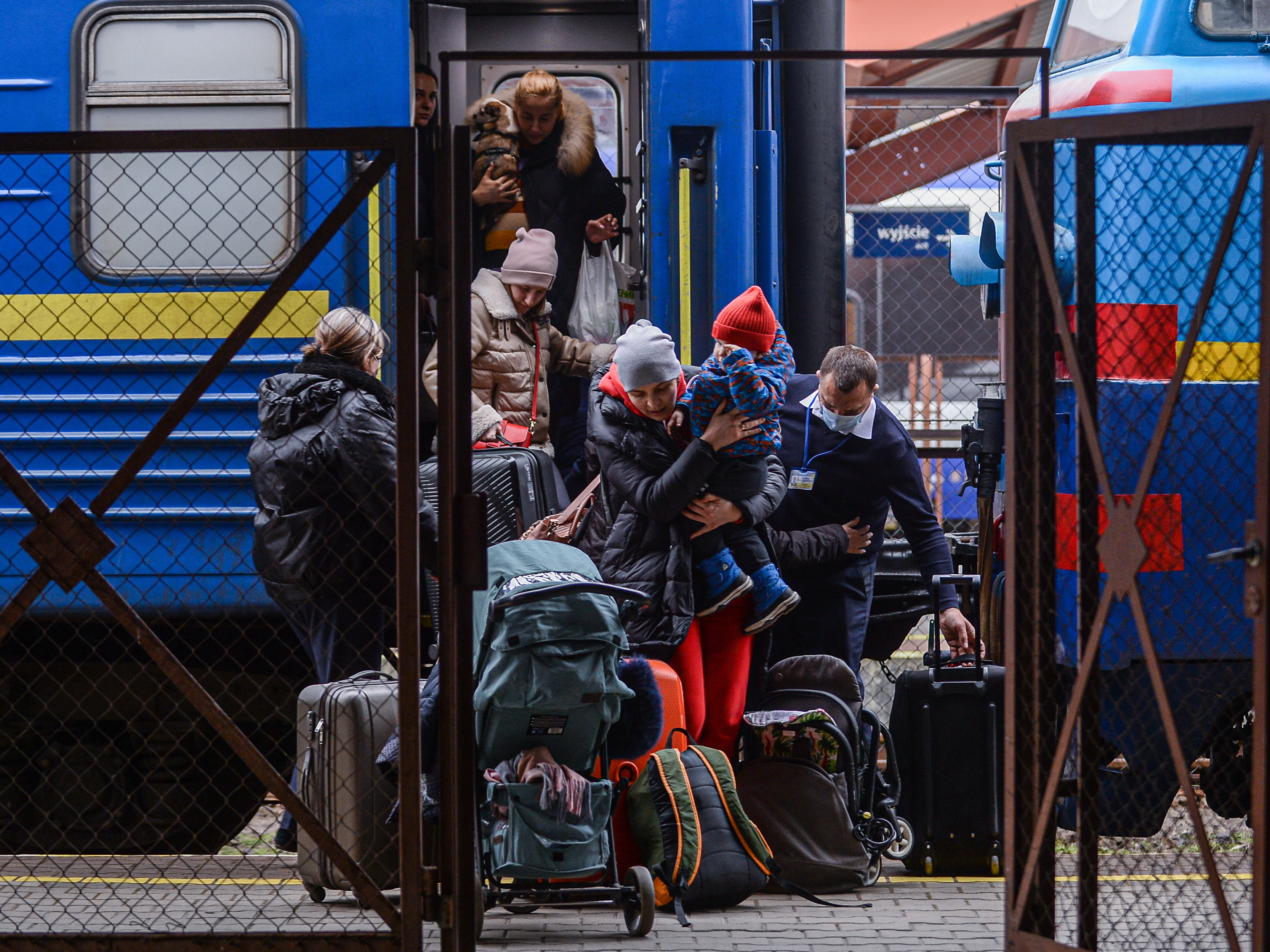 Millions have fled Ukraine, with many coming to Poland through Przemyśl's main train station. (Getty Images)