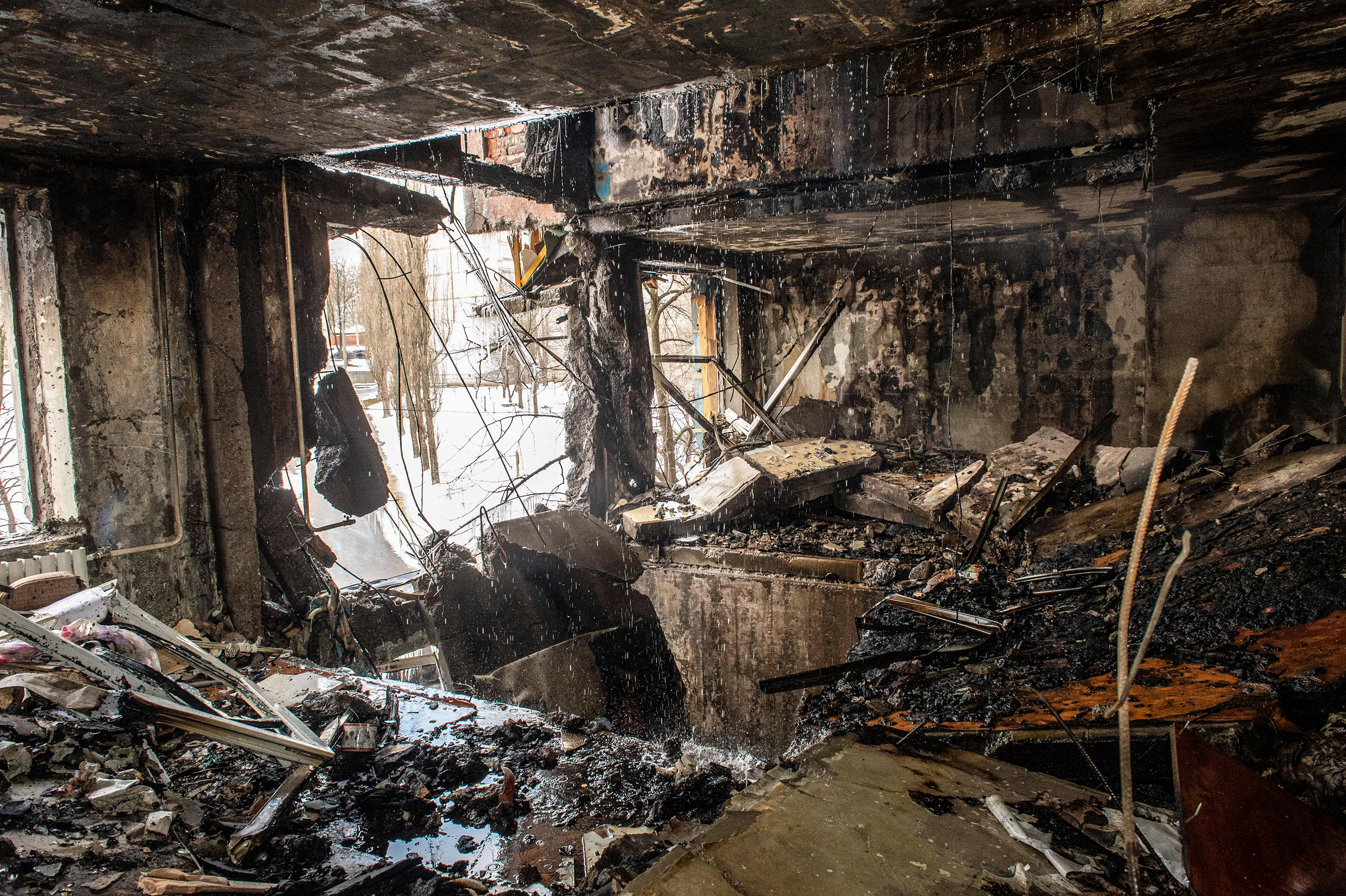 March 8: This apartment was destroyed by shelling the day before in Ukraine's second-biggest city, Kharkiv.