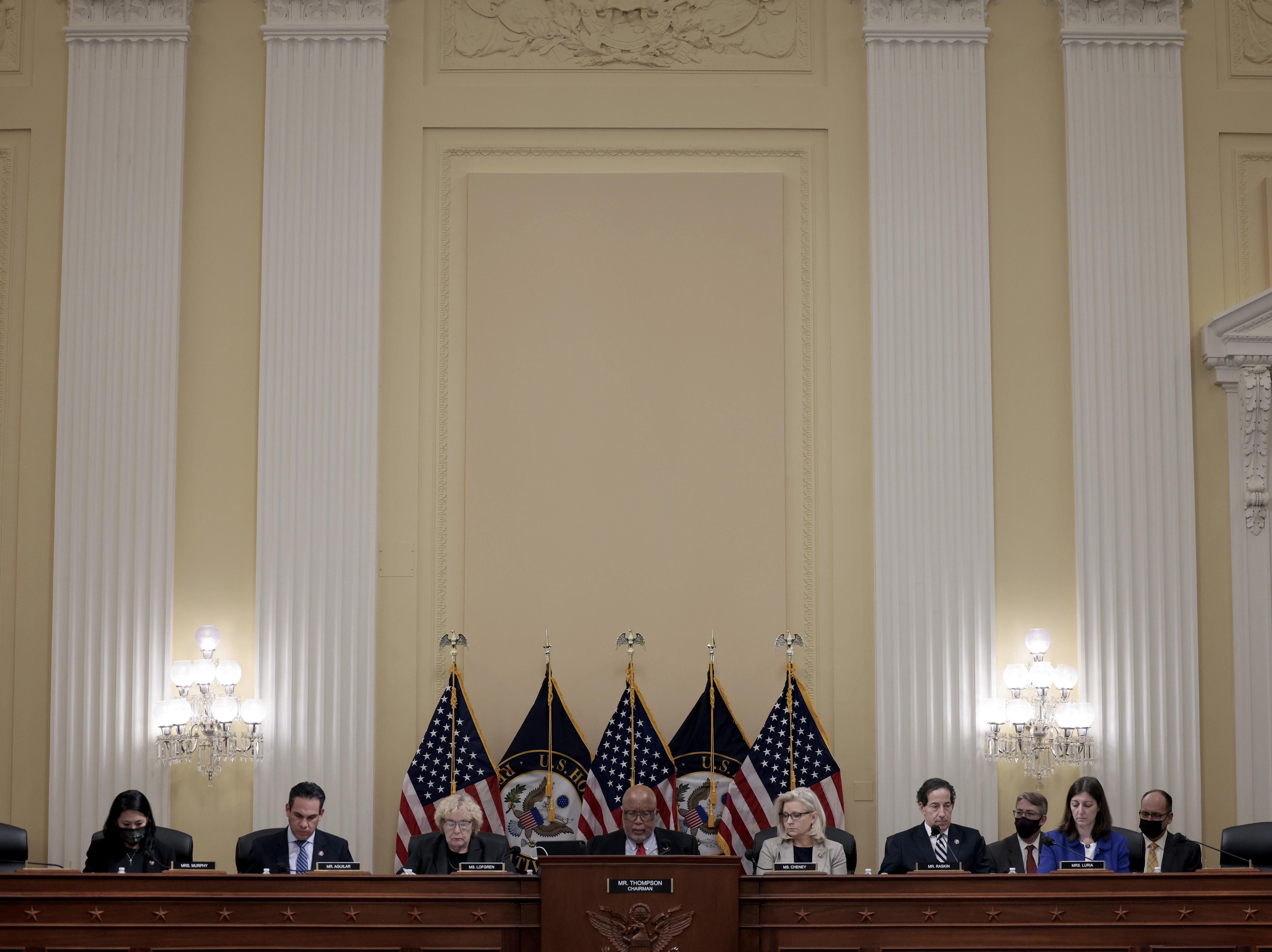 Rep. Bennie Thompson (D-MS), chair of the select committee investigating the January 6 attack, speaks during a business meeting on Capitol Hill on December 13, 2021. One part of the panel's probe focuses on money and the day's events