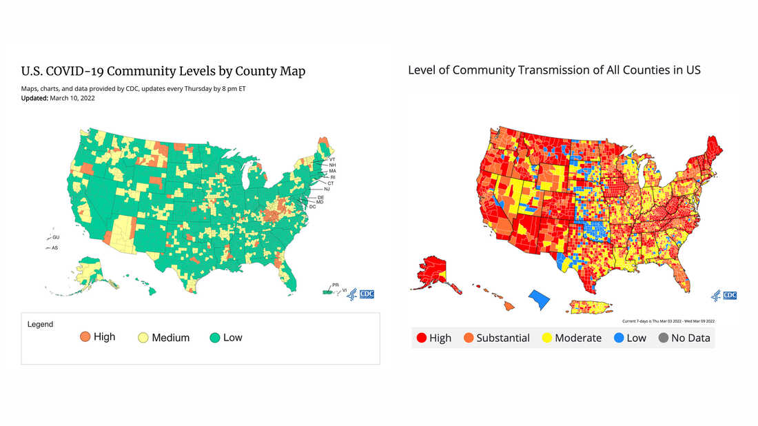 What's the COVID risk in your area? CDC maps leave some people confused : Shots - Health News : NPR