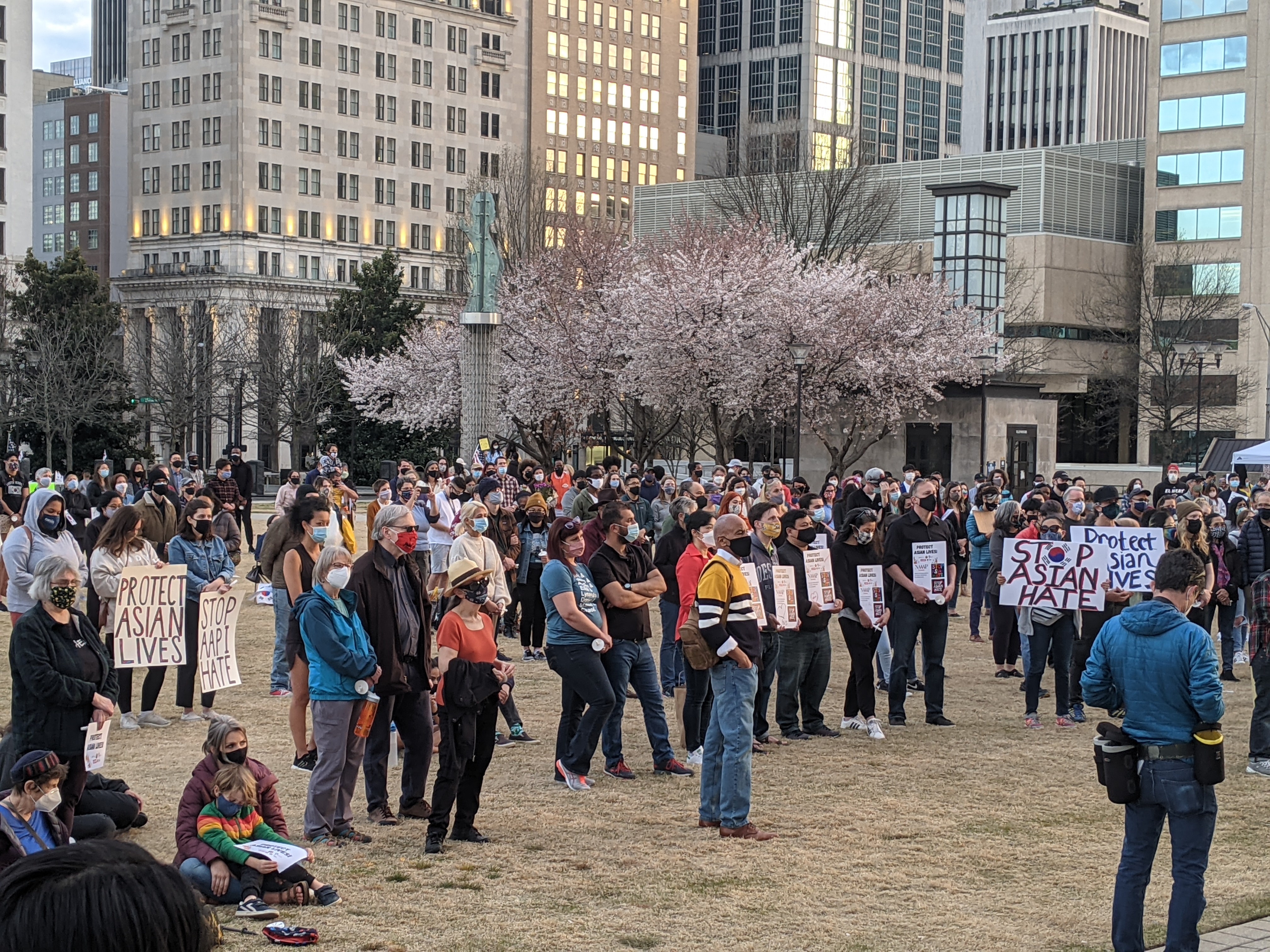 For same Asian Americans, it was the first time in Nashville they saw so many Asian Americans gathered in one place. This was a vigil last March for the victims of the Atlanta spa shooting. (Courtesy of  API Middle Tennessee)