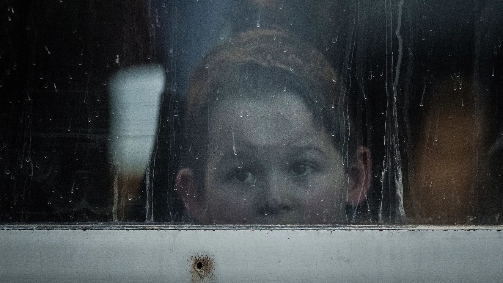 Refugee children fleeing Ukraine arrive in Hungary via humanitarian trains at the Zahony train station this week.