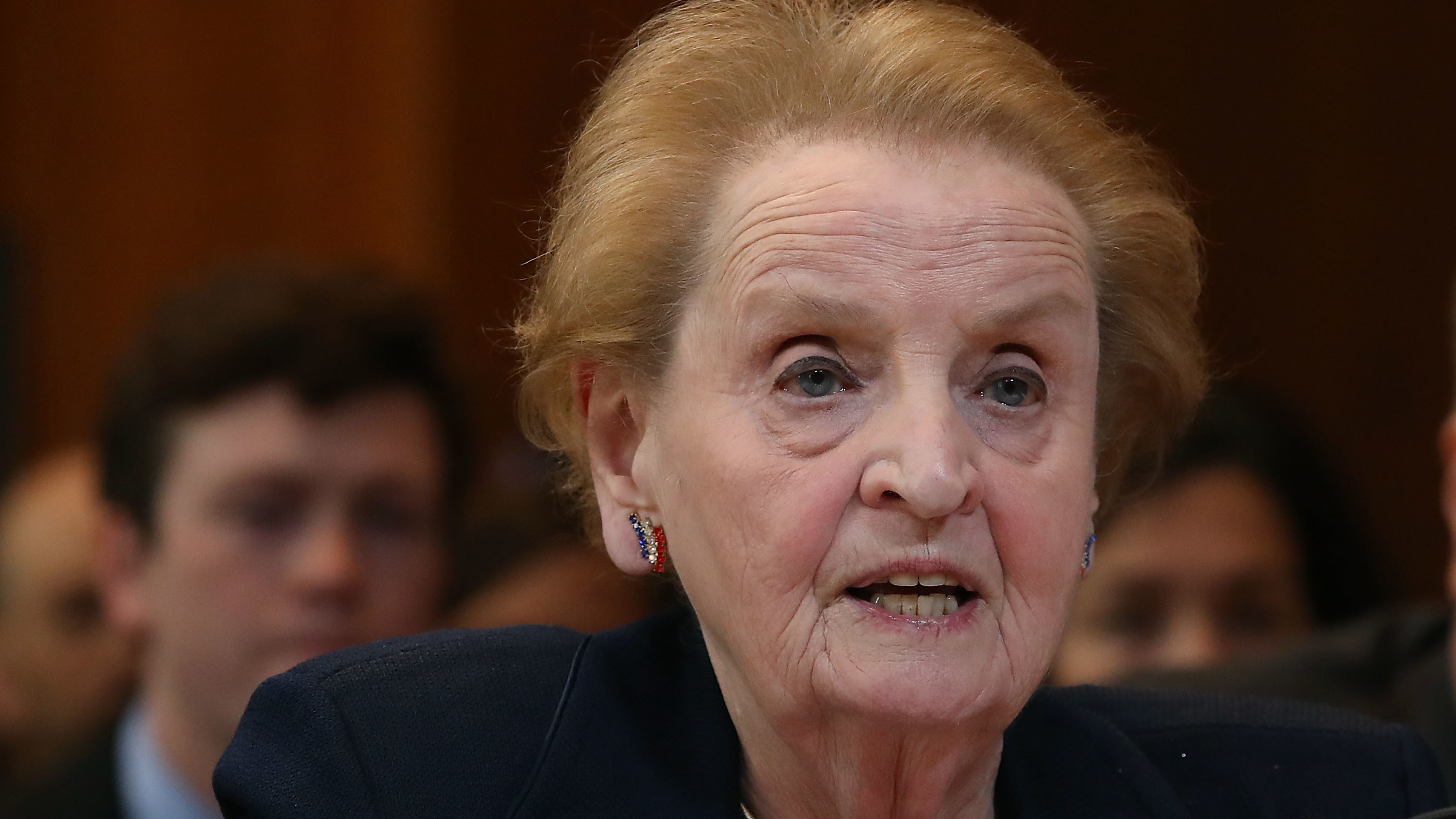 Former Secretary of State Madeleine Albright testifies during a Senate Appropriations Committee hearing on Capitol Hill in 2017 in Washington, D.C.