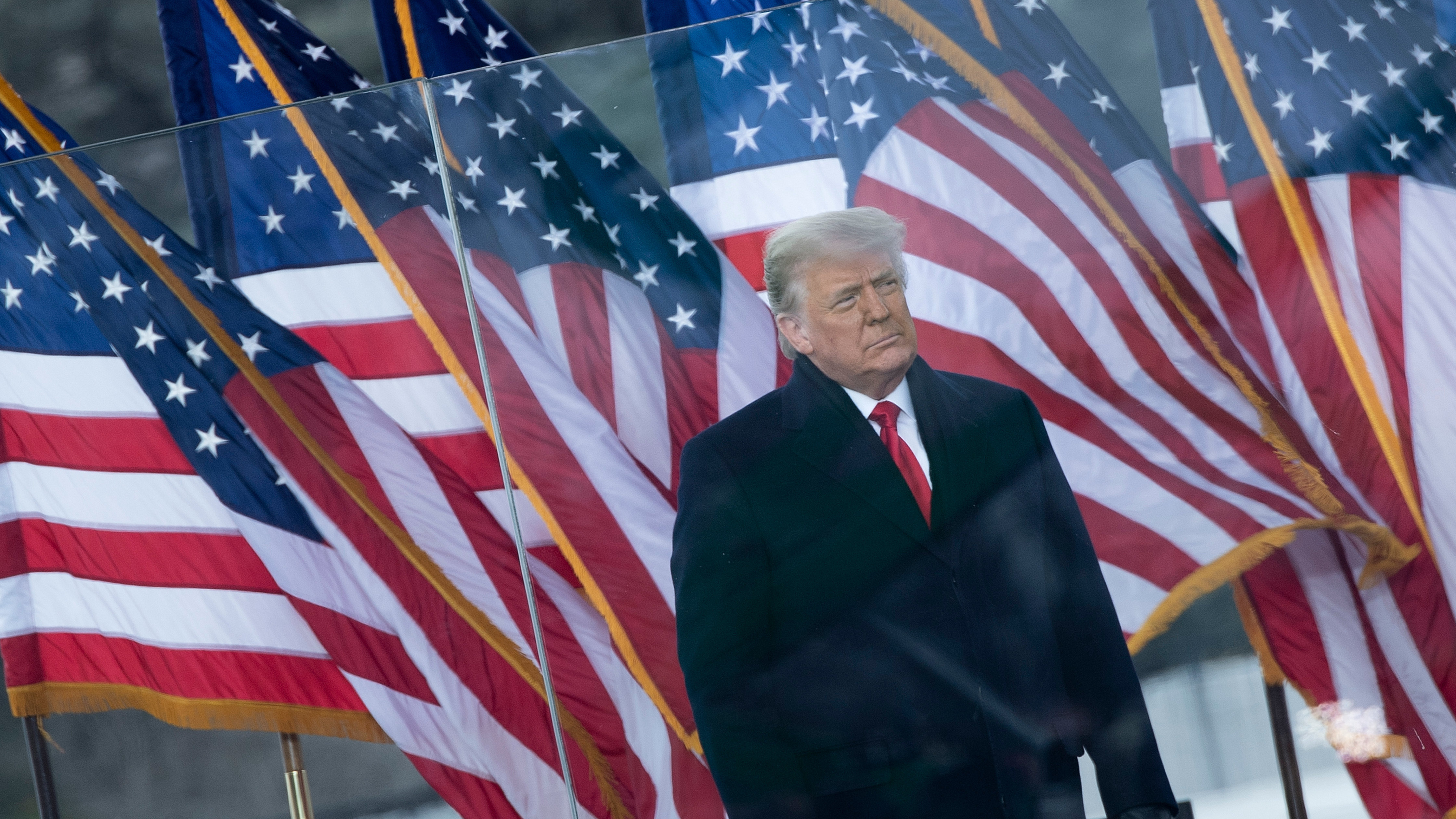 Then-President Donald Trump speaks to supporters near the White House on Jan. 6, 2021. Hundreds of Trump supporters later stormed the U.S. Capitol in an attempt to disrupt the certification of President Biden's victory. (AFP via Getty Images)