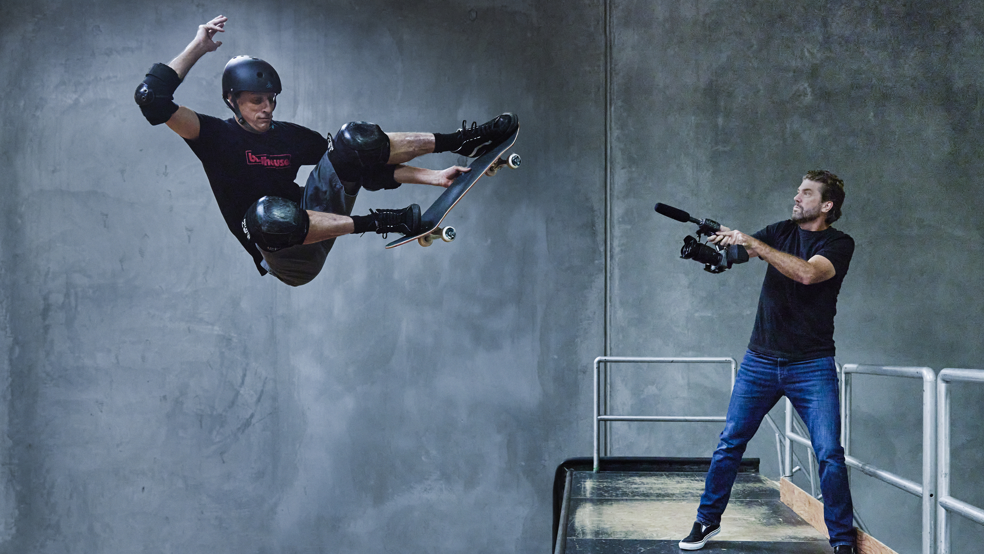Tony Hawk flies through the air in a new documentary, Tony Hawk: Until the Wheels Fall Off.