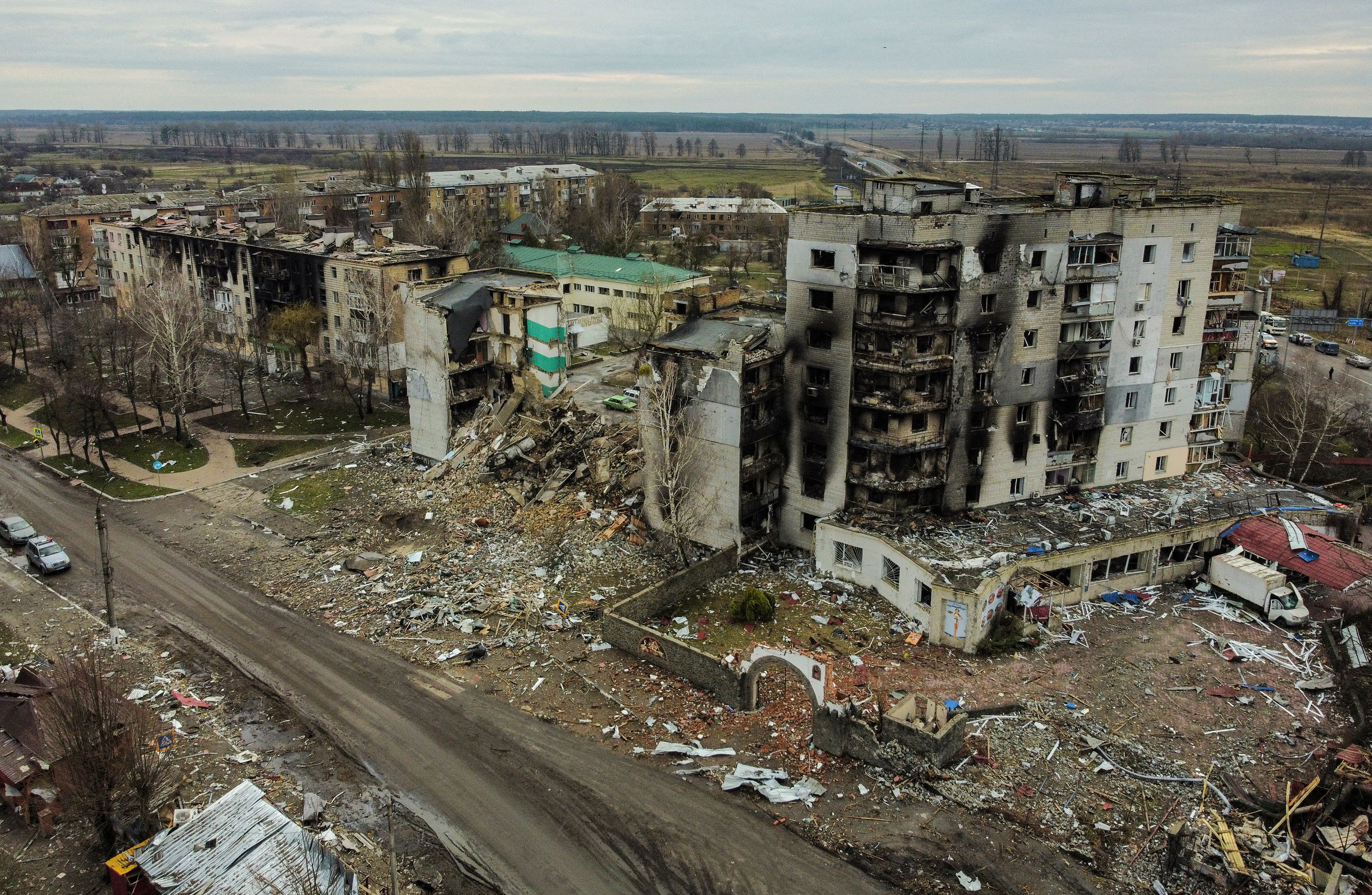 April 6: A residential building in the town of Borodianka, northwest of Kyiv, was destroyed in Russia's invasion.