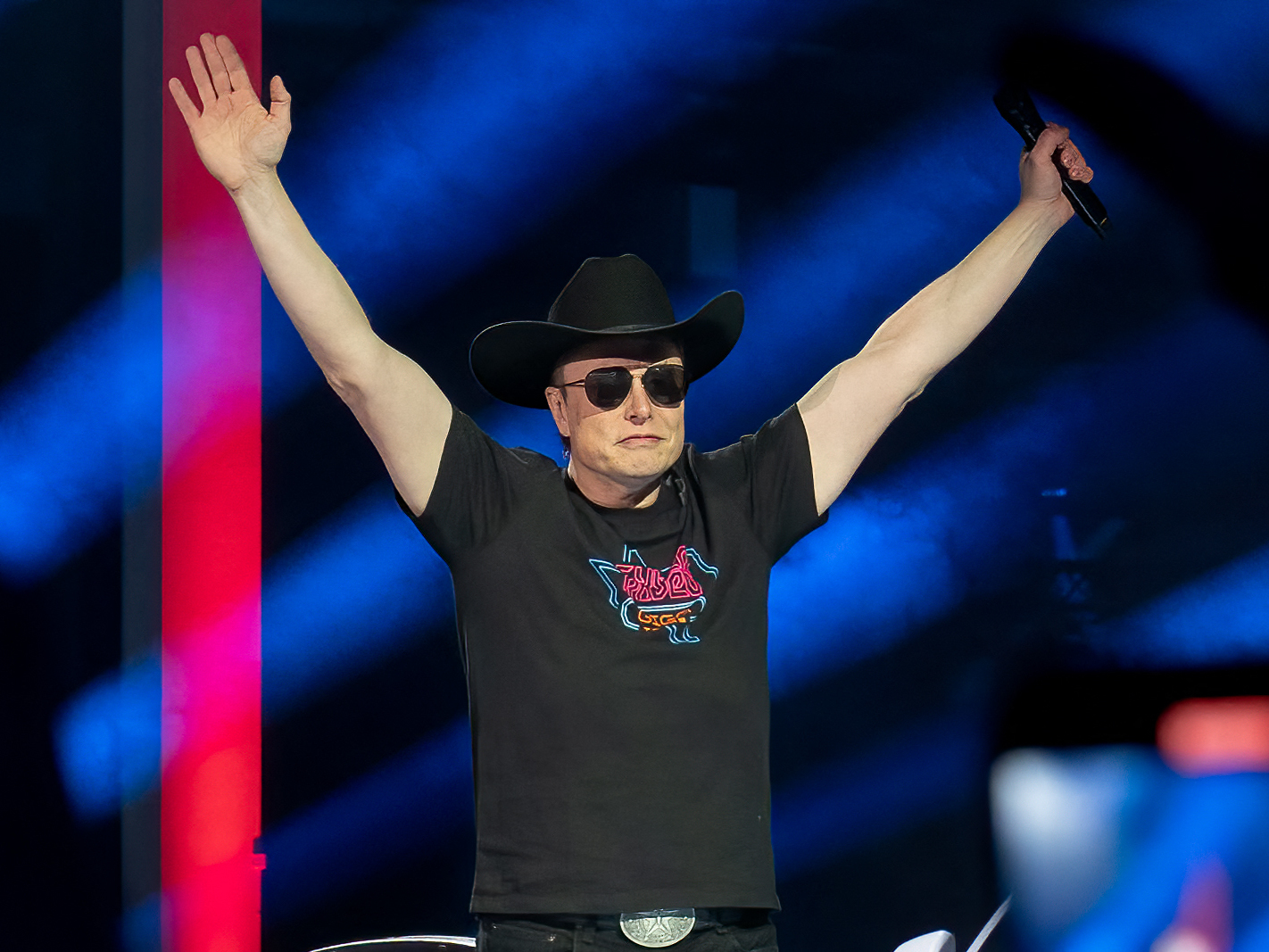 Tesla CEO Elon Musk speaks at the Tesla Giga Texas manufacturing &quot;Cyber Rodeo&quot; grand opening party in Austin, Texas, on April 7, 2022. (AFP via Getty Images)