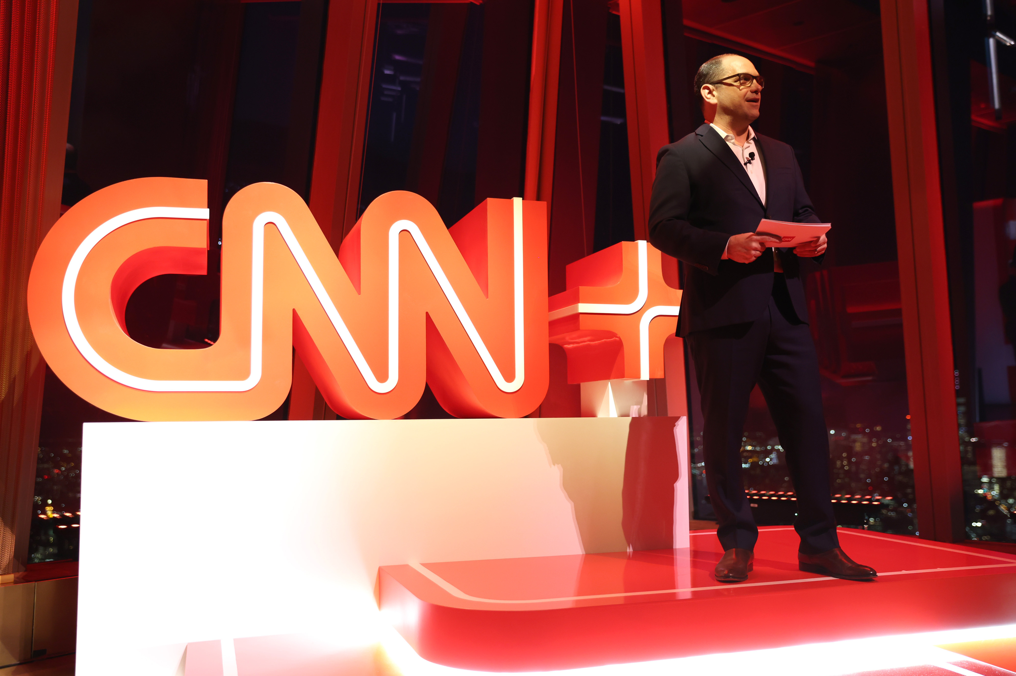 CNN+ head Andrew Morse speaks during the streaming service's launch event in New York City last month, just weeks before management made the decision to shut it down. (Getty Images for CNN+)