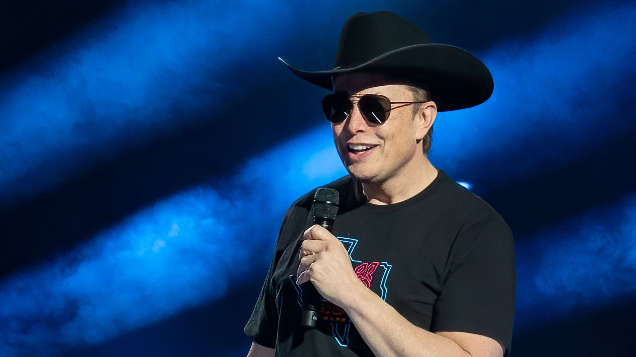 Tesla CEO Elon Musk speaks at the Tesla Giga Texas manufacturing "Cyber Rodeo" grand opening party on April 7, 2022 in Austin, Texas.