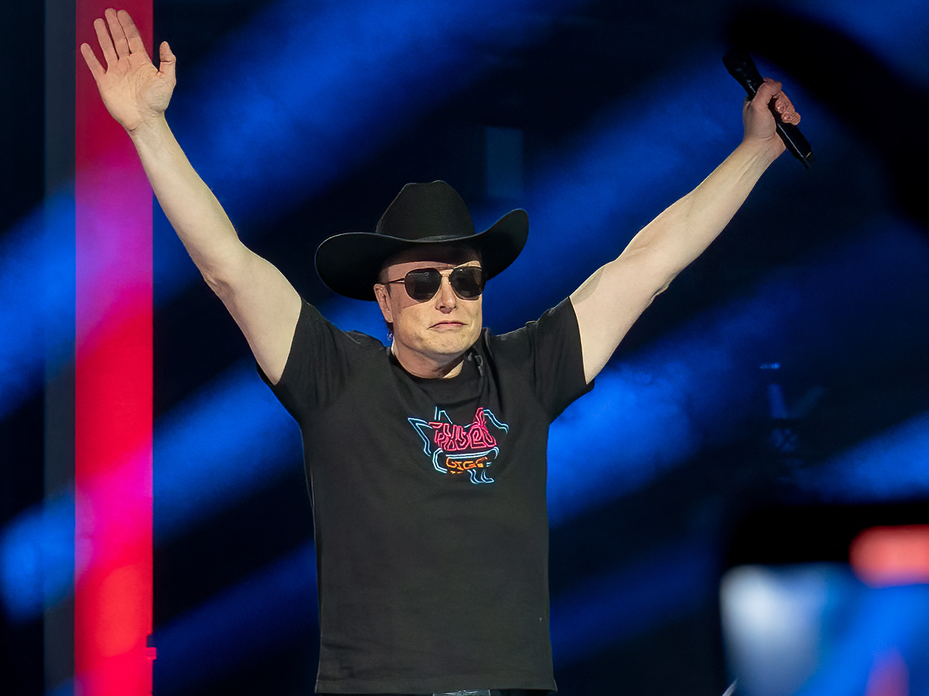 Elon Musk, Tesla Motors CEO, speaks at the Tesla Giga Texas manufacturing &quot;cyber rodeo&quot; grand opening party in Austin, Texas on April 7. (AFP via Getty Images)