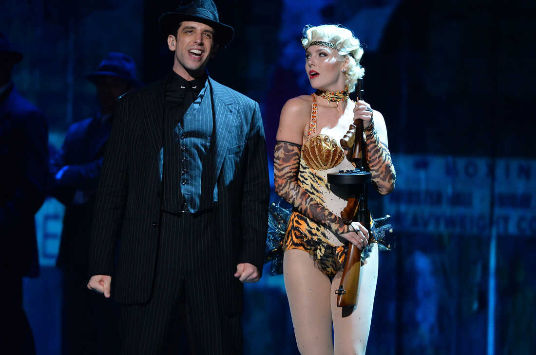 Nick Cordero and Amanda Kloots and the cast 'Bullets Over Broadway' perform onstage during the 68th Annual Tony Awards