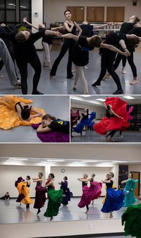 Members of the Voloshky Ukrainian Dance Ensemble rehearse at the Ukrainian Educational and Cultural Center in Jenkintown, Pennsylvania.
