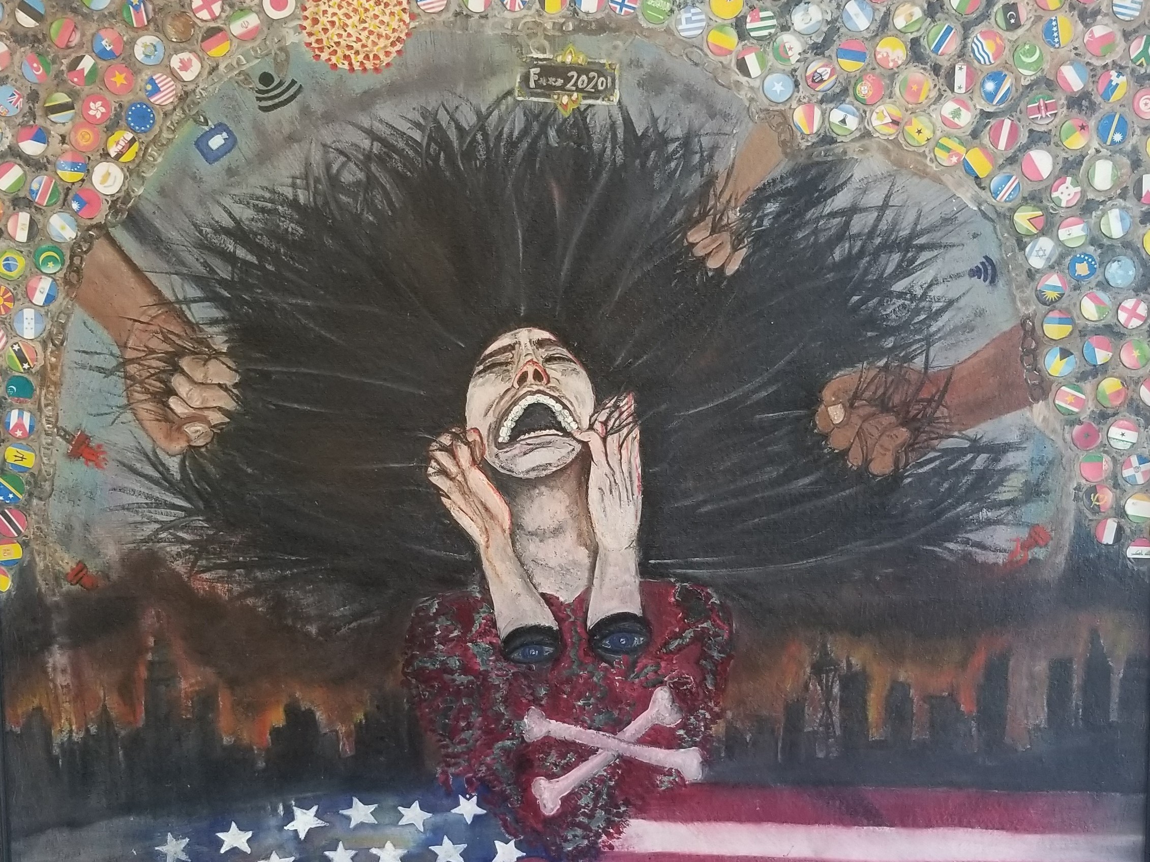 Farrin Chwalkowski; age 45-54; New Jersey; art professor. &quot;F*** 2020 The World in 2020, Everything begins with Covid 19 in year of 2020 A splendid entry into the world of misery someday too bright, someday too dark A gloomy year, the 2020 The art of loss, losing job, losing love one, losing your mind,&quot; said Chwalkowski. (The National Women's History Museum)