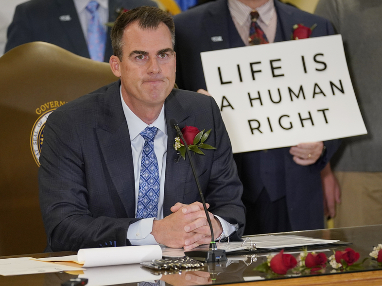 Oklahoma Gov. Kevin Stitt on April 12 in Oklahoma City. (Sue Ogrocki/AP)