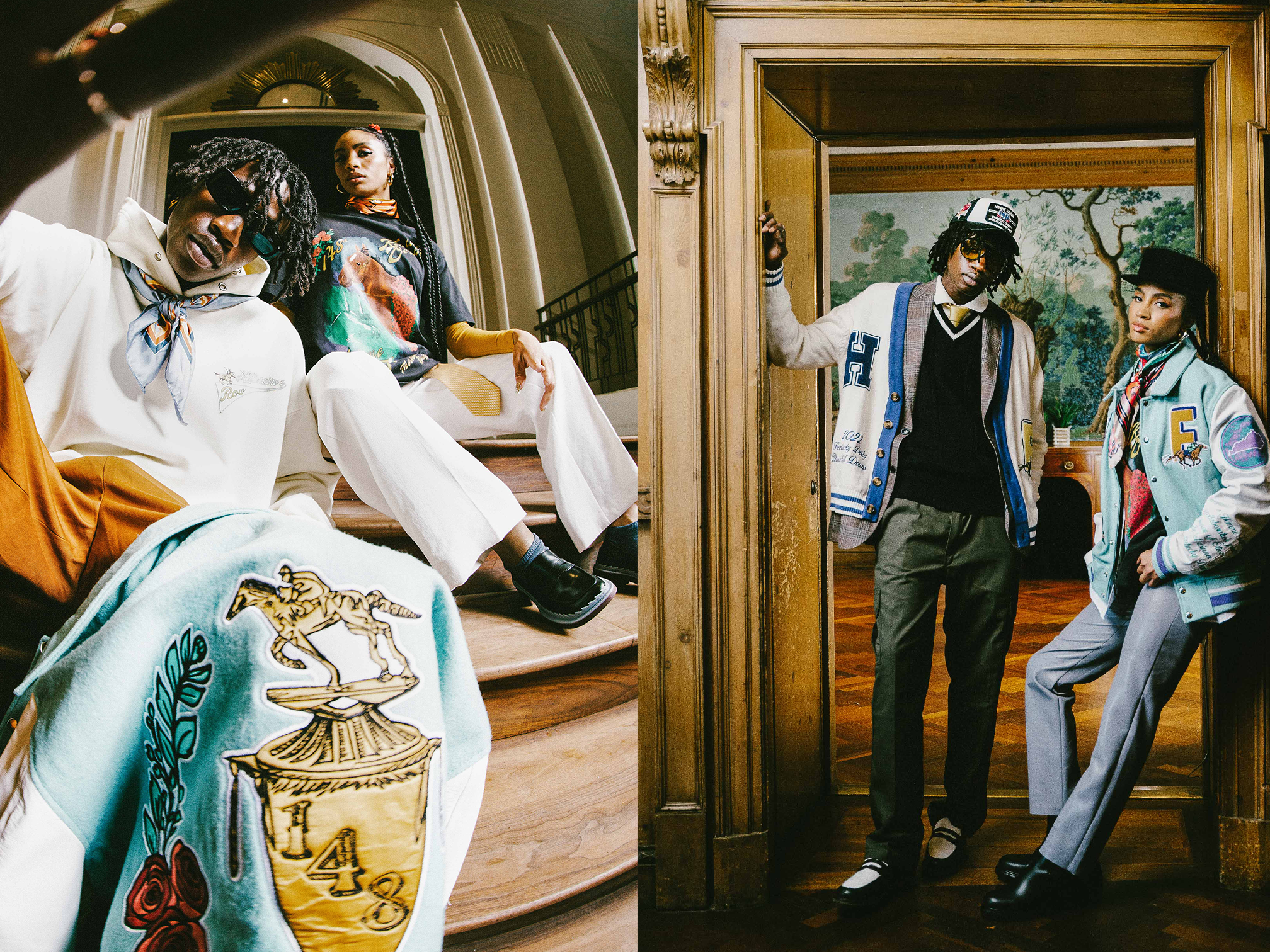 Models pose in pieces from Homme + Femme's latest collaboration with Churchill Downs for this year's Kentucky Derby race. (Homme + Femme)