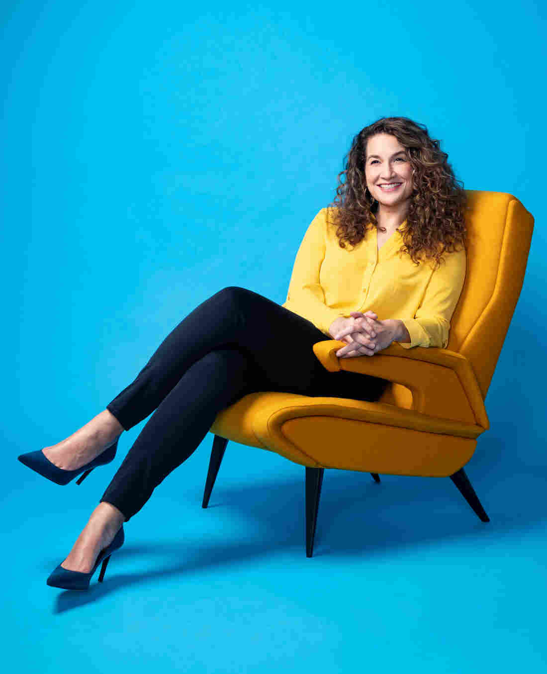 Leila Fadel, photographed for NPR, 2 May 2022, in Washington DC. Photo by Mike Morgan for NPR.