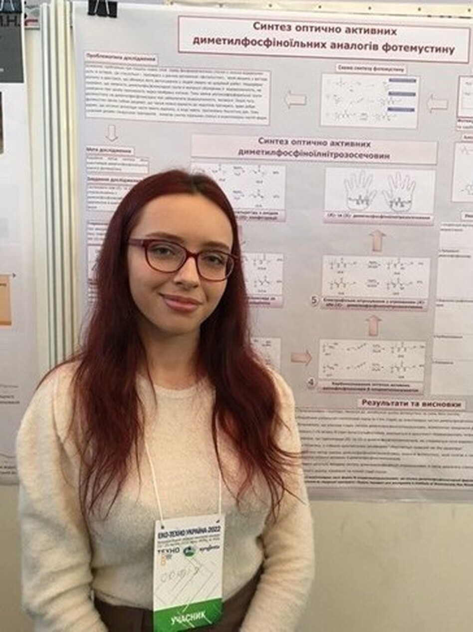 Sofiia Smovzh's work involves cancer treatments. She will compete in the science fair from Paris, where she moved during the war.