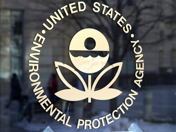 The U.S. Environmental Protection Agency's (EPA) logo is displayed on a door at its headquarters on March 16, 2017 in Washington, DC.