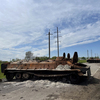 People are picking up debris around Kharkiv after the liberation of Ukraine by the Ukrainian army