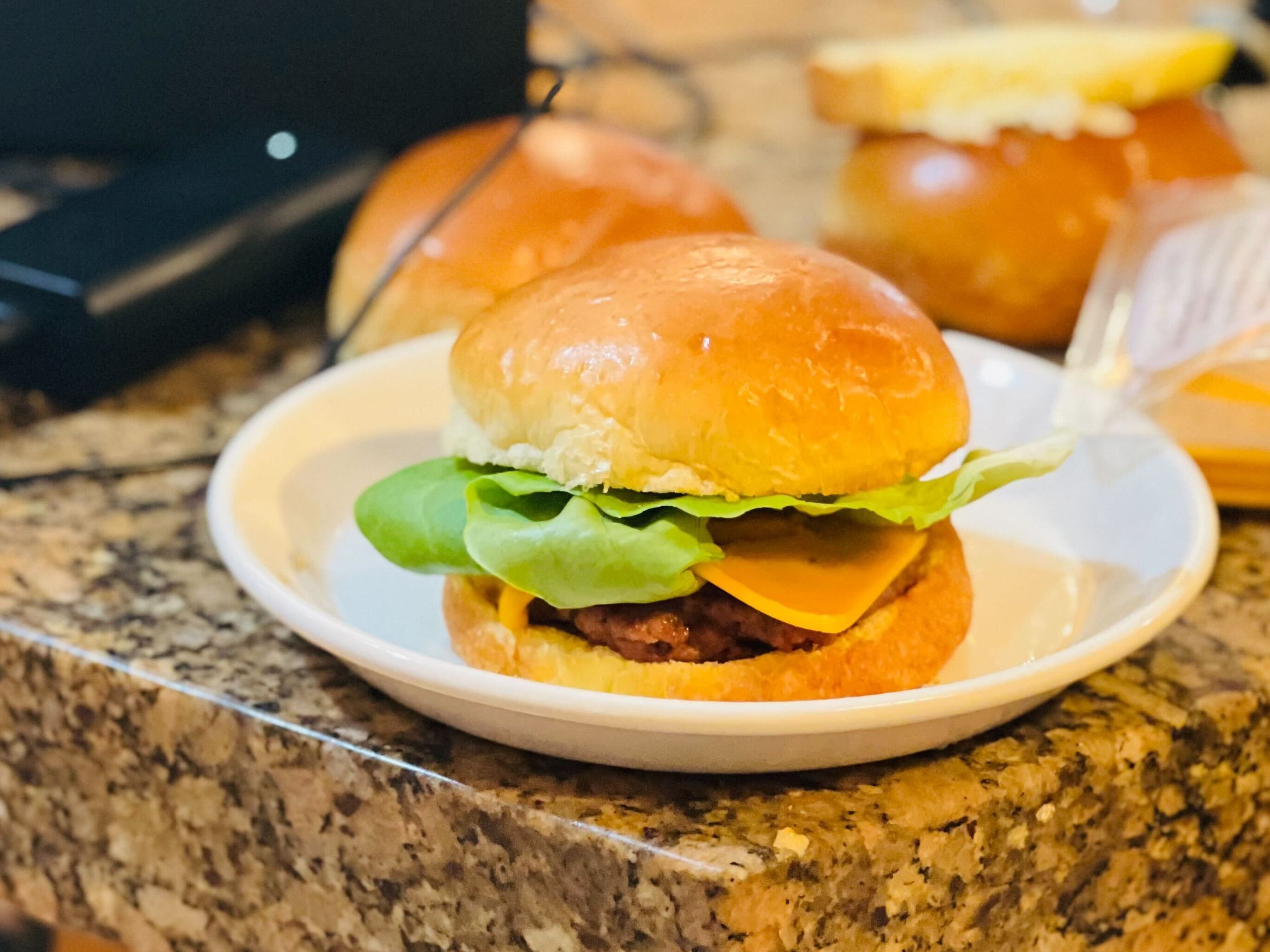 A plant-based burger prepared by A Martínez, one of the hosts of <em>Morning Edition.</em> (NPR)