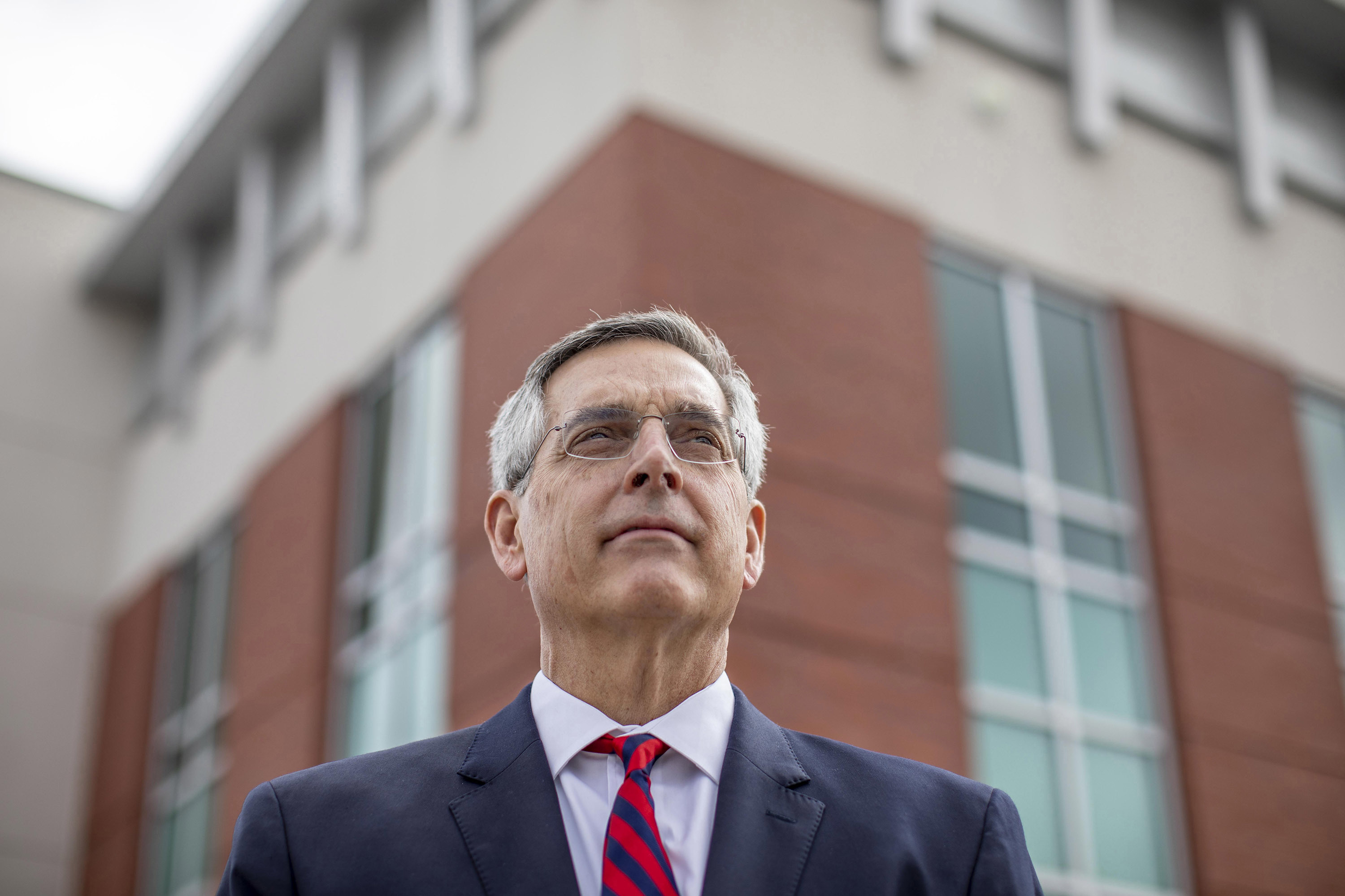 Georgia Secretary of State Brad Raffensperger (pictured) has beaten Rep. Jody Hice in the Republican primary for Georgia secretary of state. (Alyssa Pointer for NPR)