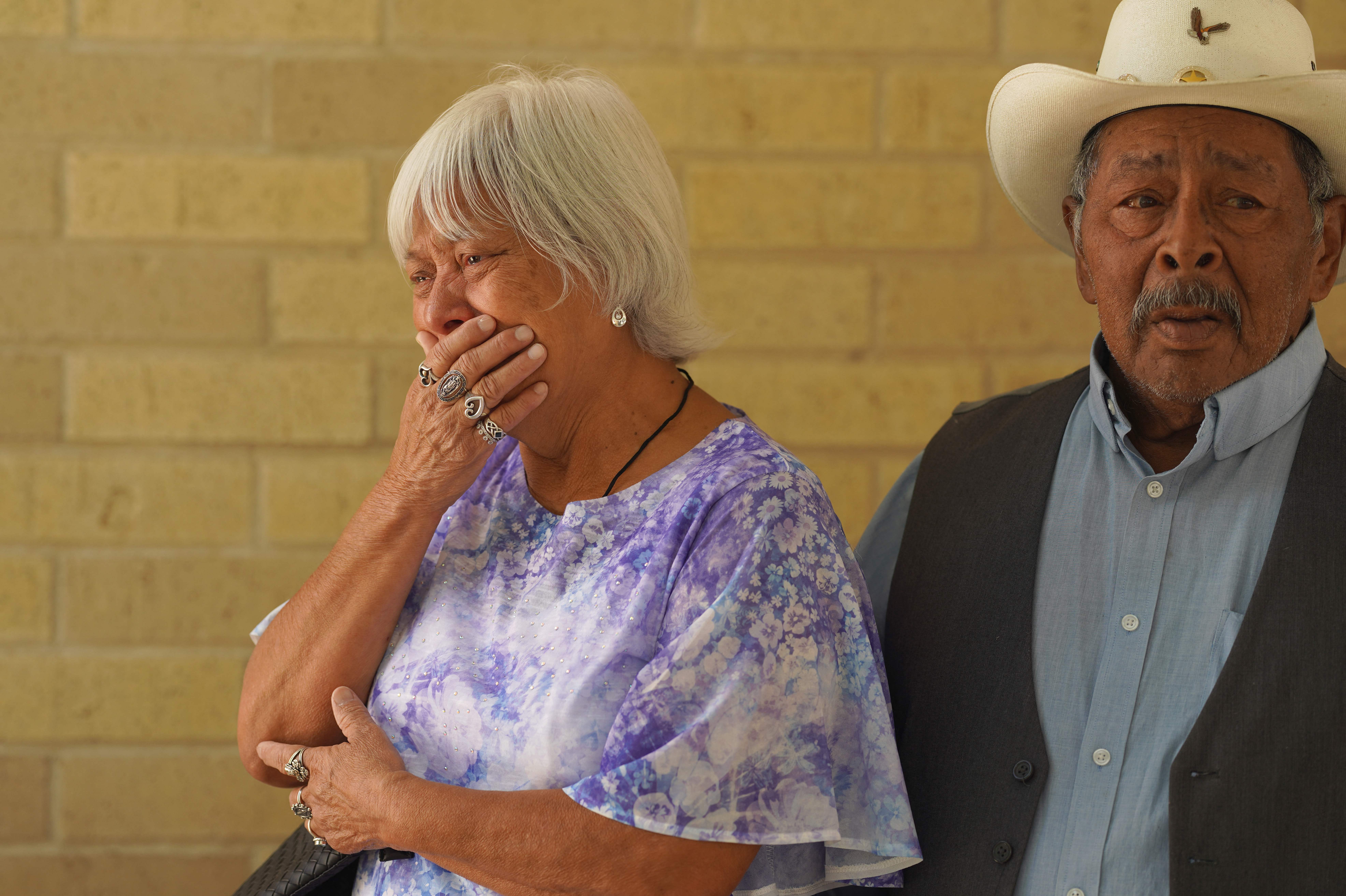 May 25: Catholic faithful depart after a Mass at Sacred Heart Catholic Church in Uvalde Texas.
