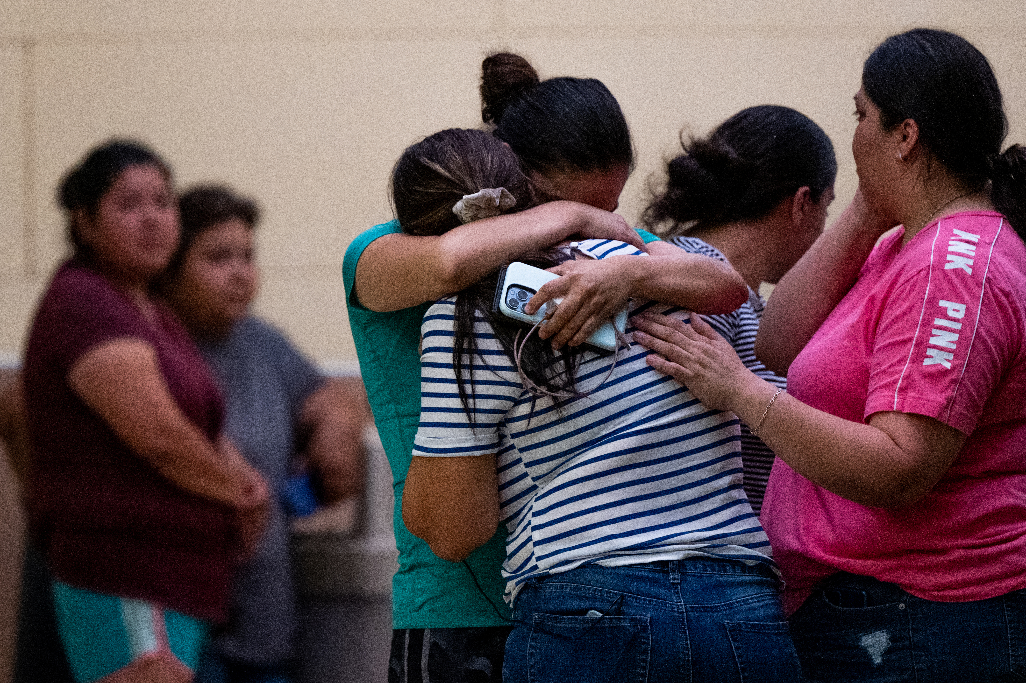 May 24: People mourn outside of the SSGT Willie de Leon Civic Center following the mass shooting at Robb Elementary School.