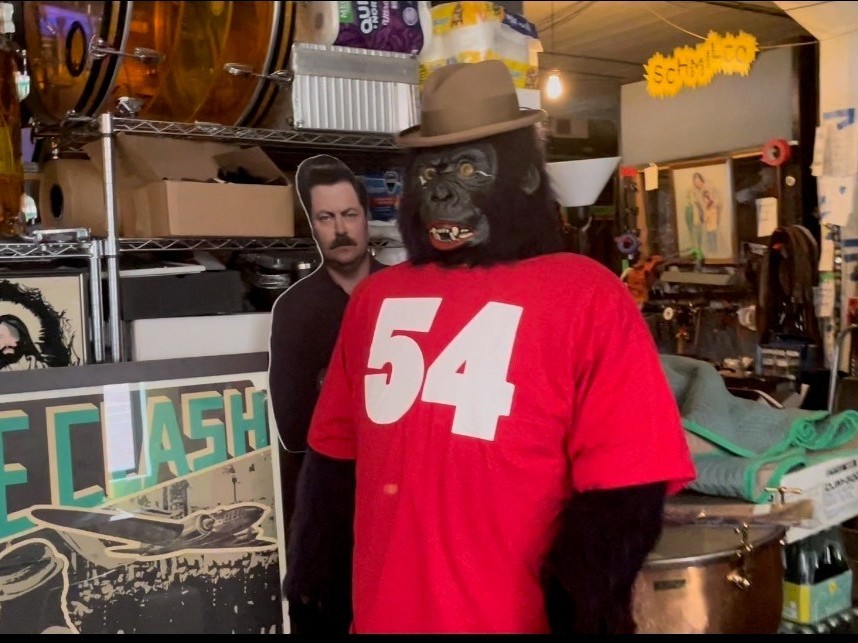 Wilco's resident gorilla gets its shirt changed every year to correspond with Jeff Tweedy's age.