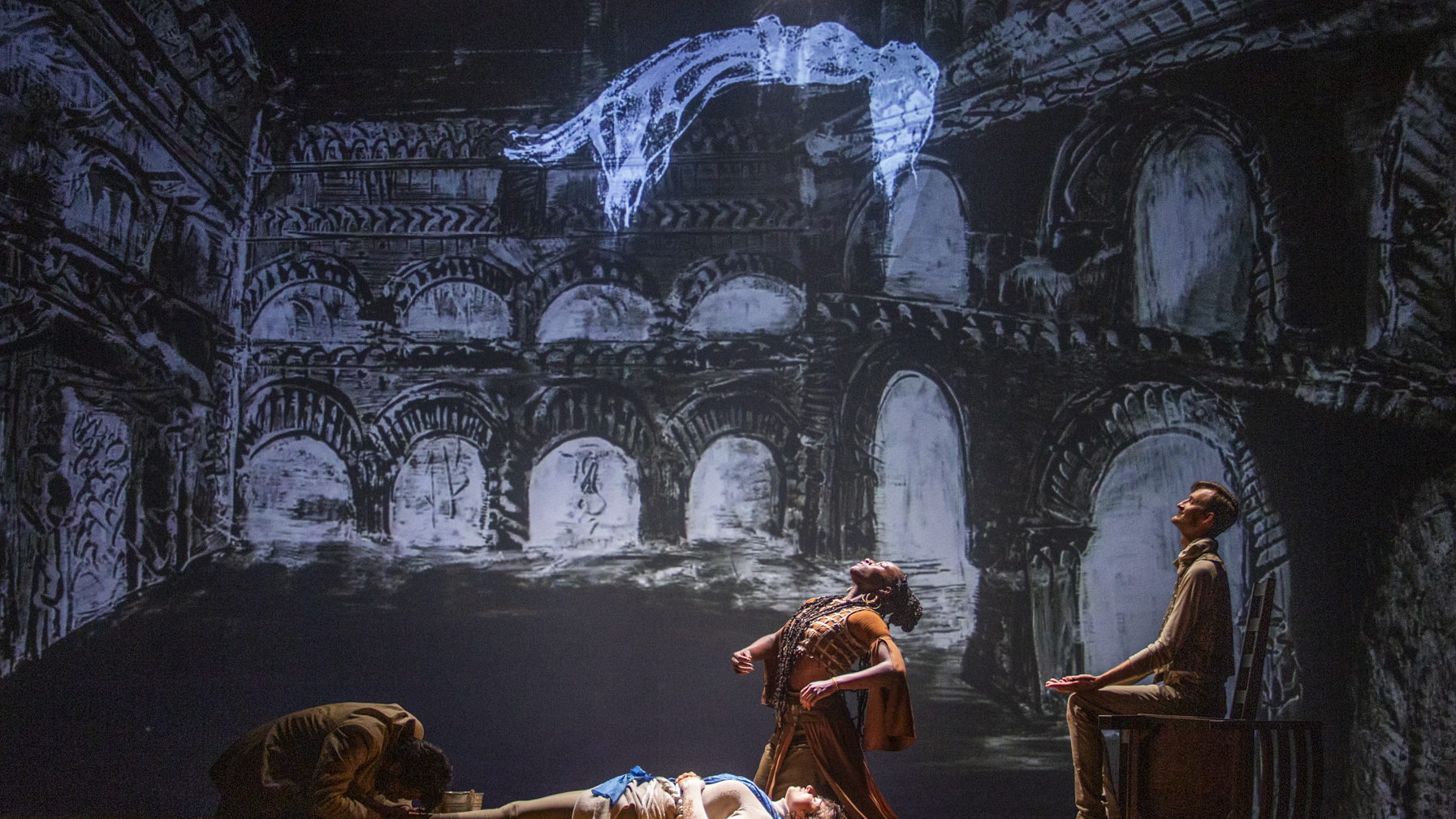 Karim Sulayman, Raha Mirzadegan, Coral Dolphin and John Taylor Ward perform in Unholy Wars in Charleston, S.C., in May.