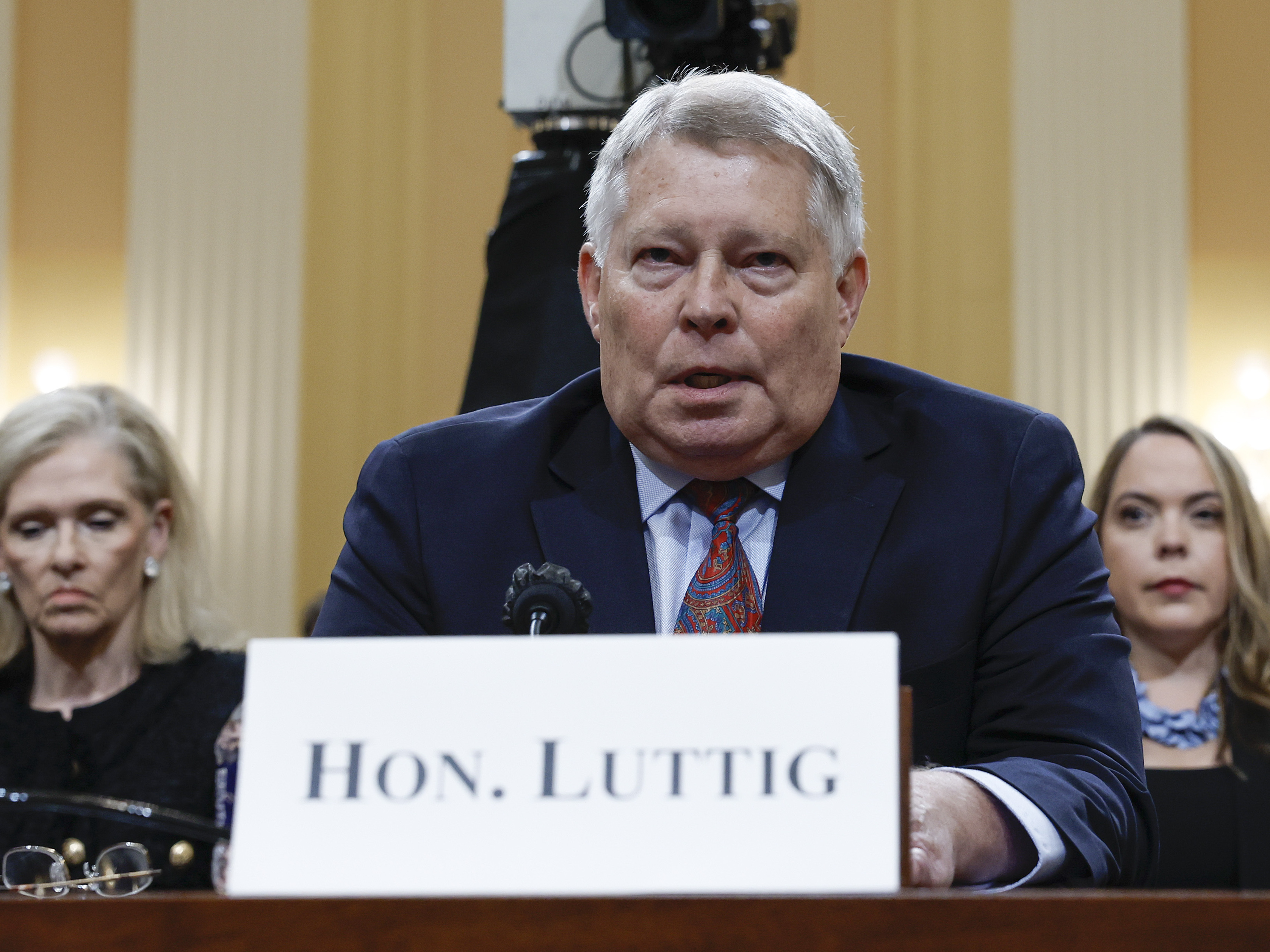 J. Michael Luttig, former U.S. Court of Appeals judge for the Fourth Circuit, testifies before the House Select Committee to Investigate the January 6th Attack on the U.S. Capitol in the Cannon House Office Building on Thursday in Washington, D.C. (Getty Images)