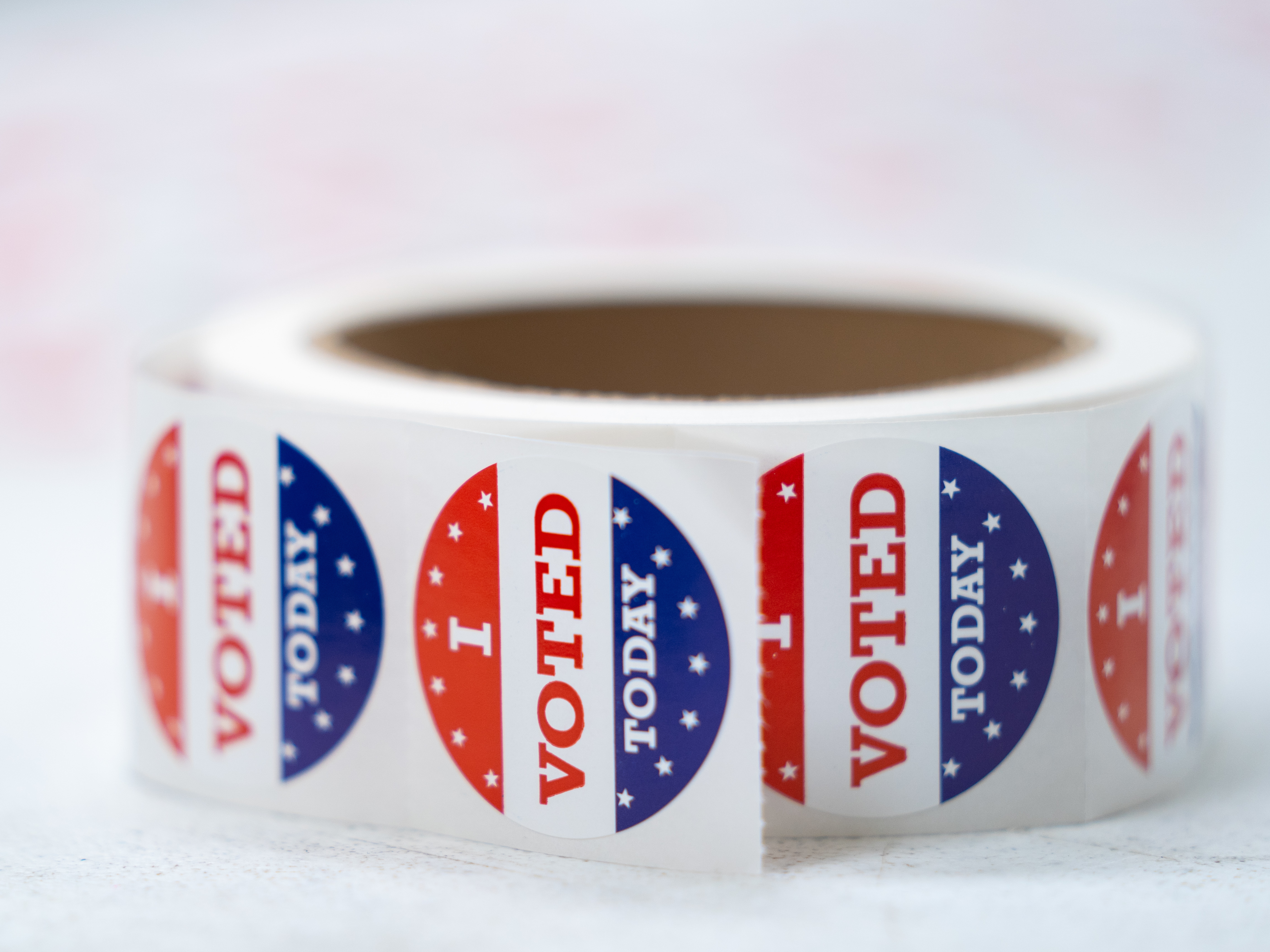 Stickers reading &quot;I voted today&quot; sit on a table at a polling location in Summerville, S.C., during midterm primary elections on June 14. (Getty Images)