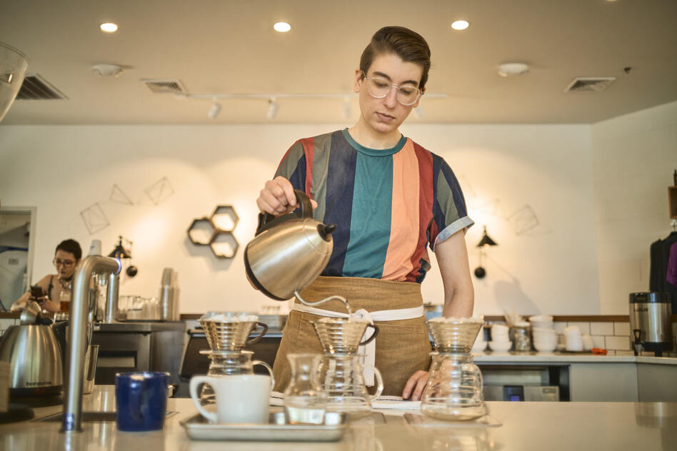 Barista Steph Achter, who led the union campaign at the Milwaukee café now known as Likewise, has worked in different coffee shops for 17 years and wants others to be able to make a career of it as well.