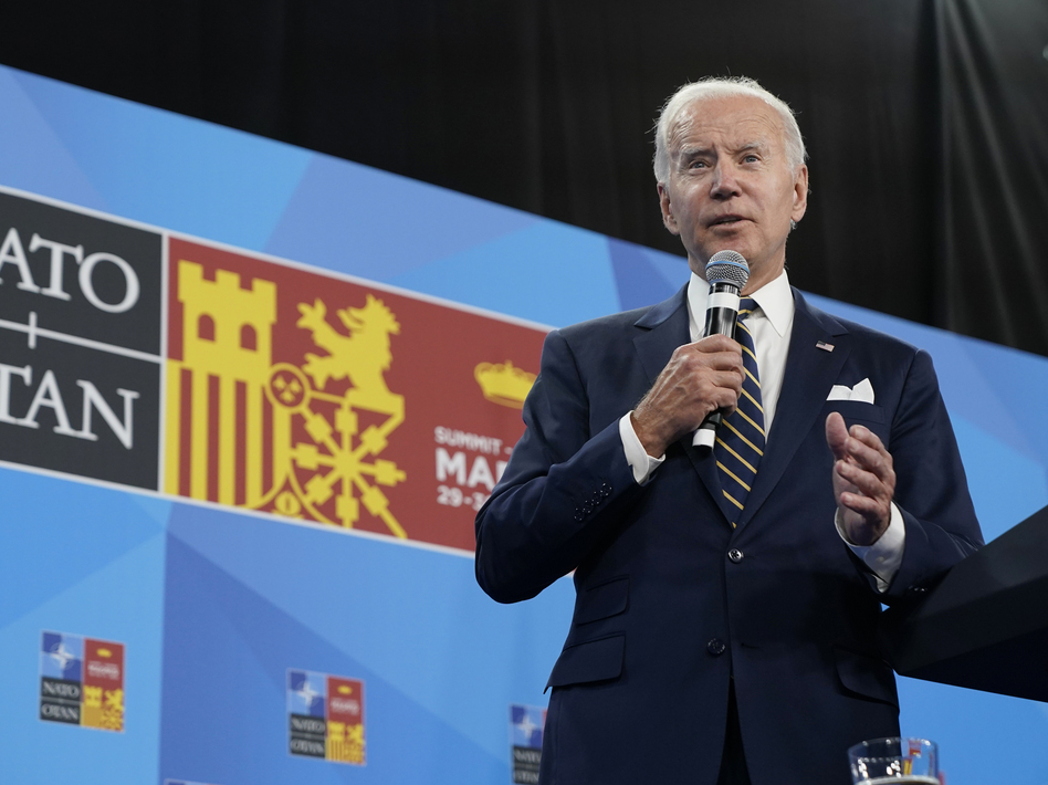 President Biden speaks during a news conference on the final day of the NATO summit in Madrid, Thursday, June 30, 2022.