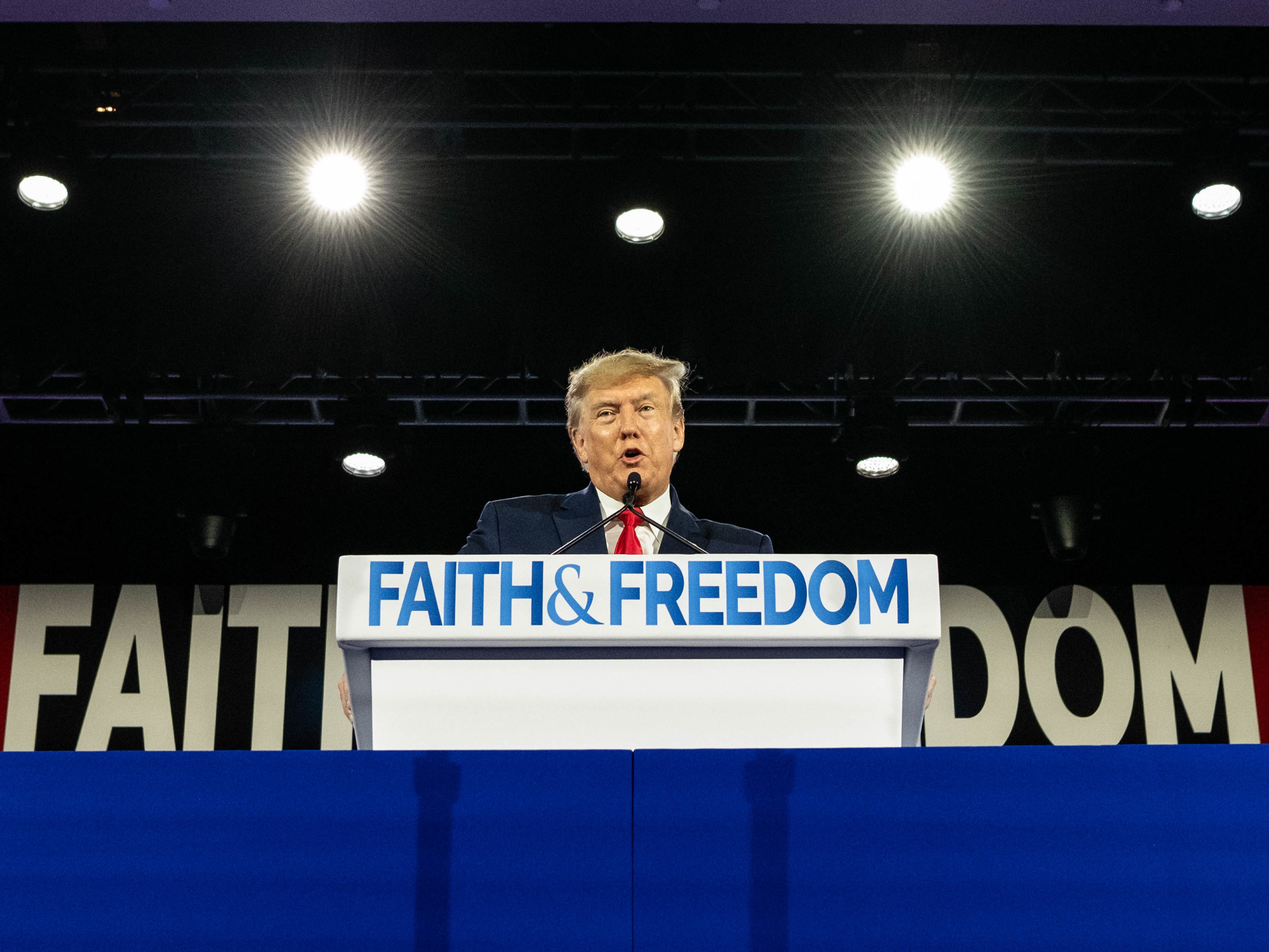Former President Donald Trump gives the keynote address at the Faith & Freedom Coalition during its annual &quot;Road To Majority Policy Conference&quot; at the Gaylord Opryland Resort & Convention Center June 17, 2022, in Nashville, Tenn. (Getty Images)