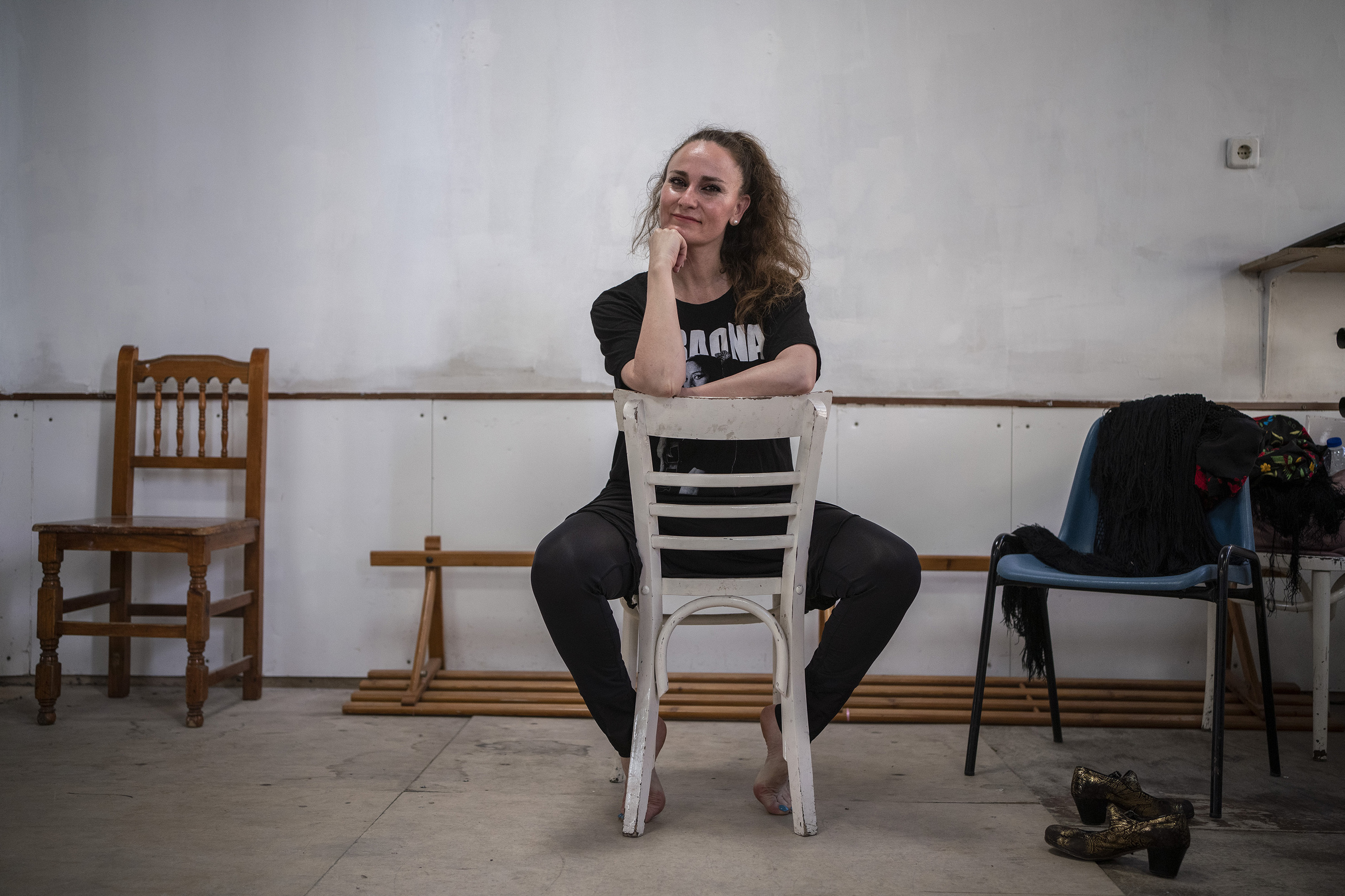 Carmen Rivas, known as Carmen la Talegona, after a rehearsal with her students.