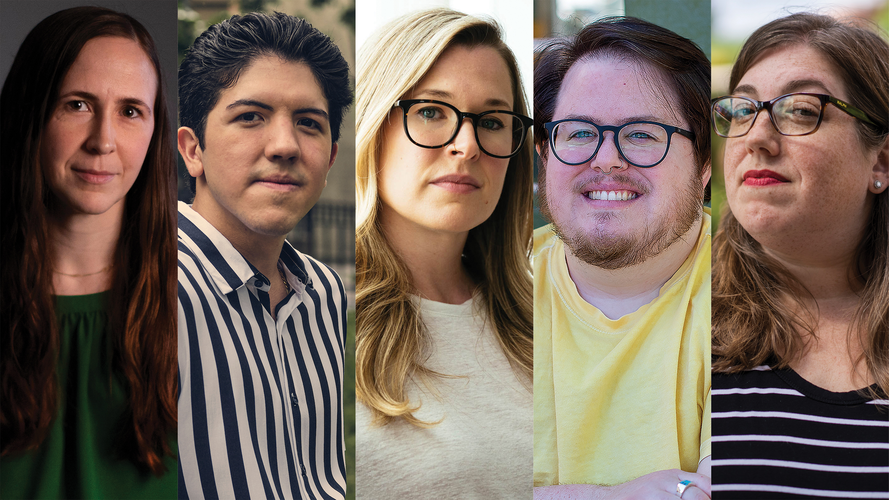 From left: Cati Bennett, Frank Ruiz, Carla Stickler, Jack Elliot and Kristin Zawatski transformed their lives as a result of the pandemic. (Beth Nakamura for NPR; Christopher Gregory for NPR; Taylor Glascock for NPR; Amanda Lucier for NPR; Vanessa Leroy/NPR)