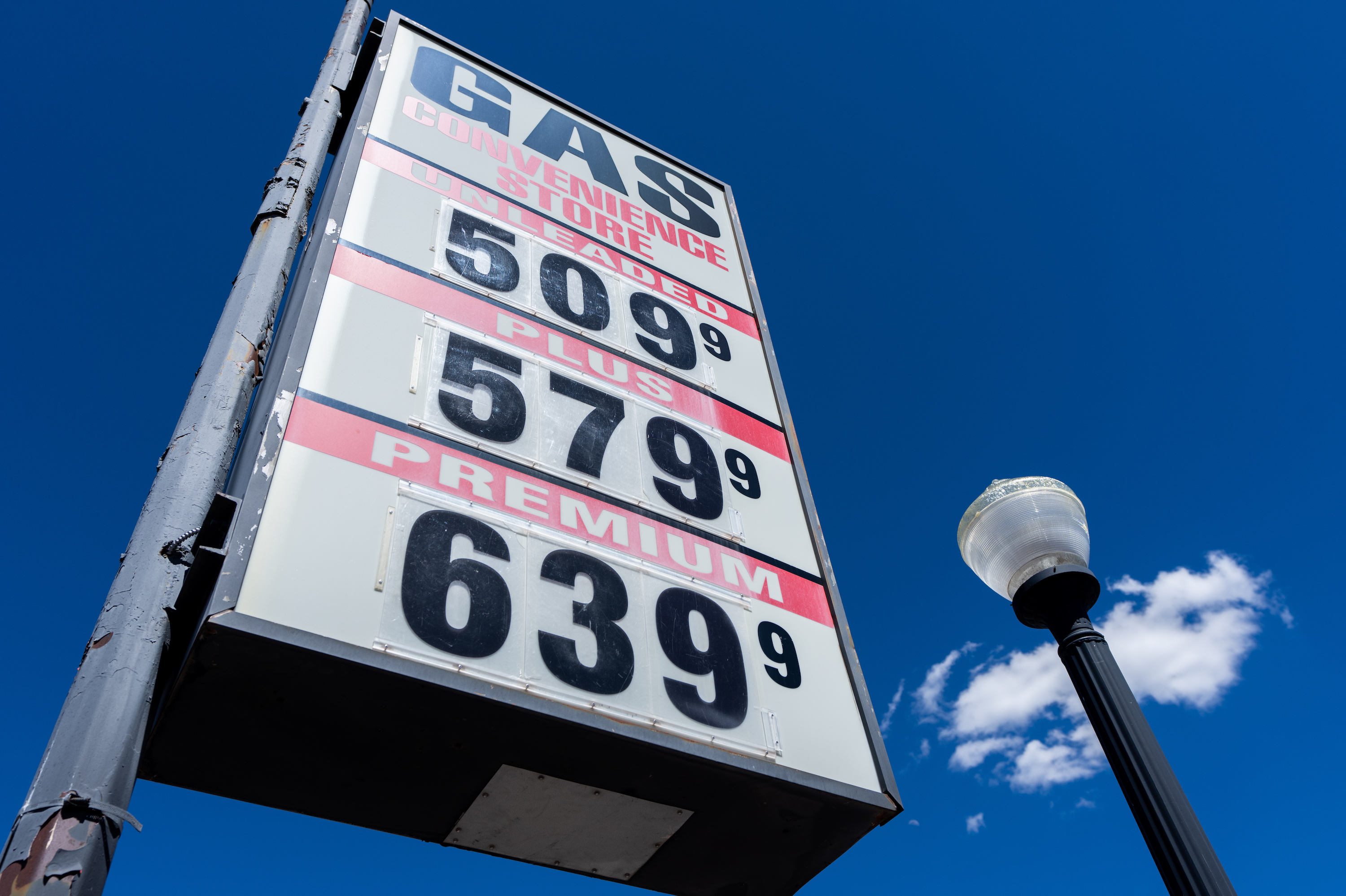 Gas prices are displayed on a sign at a gas station in Williams, Ariz., on Wednesday, July 6, 2022. (CQ-Roll Call, Inc via Getty Images)