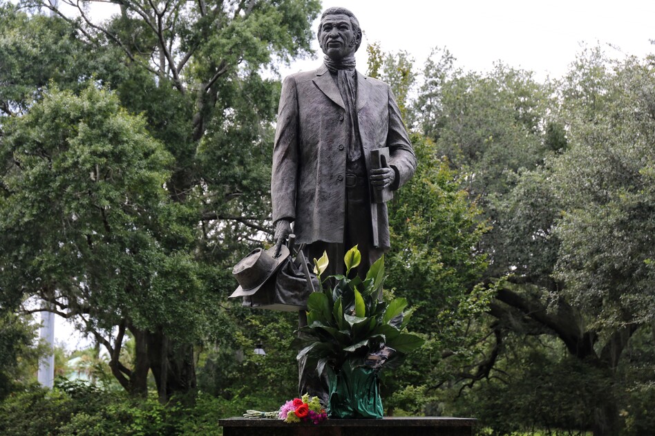 Statue of Denmark Vesey at Hampton Park in Charleston, S.C. Formerly enslaved, Vesey bought his freedom with money he was allowed to earn and winnings from a lottery ticket, and he planned an insurrection to kill slaveholders and free Black people on July 14, 1822.