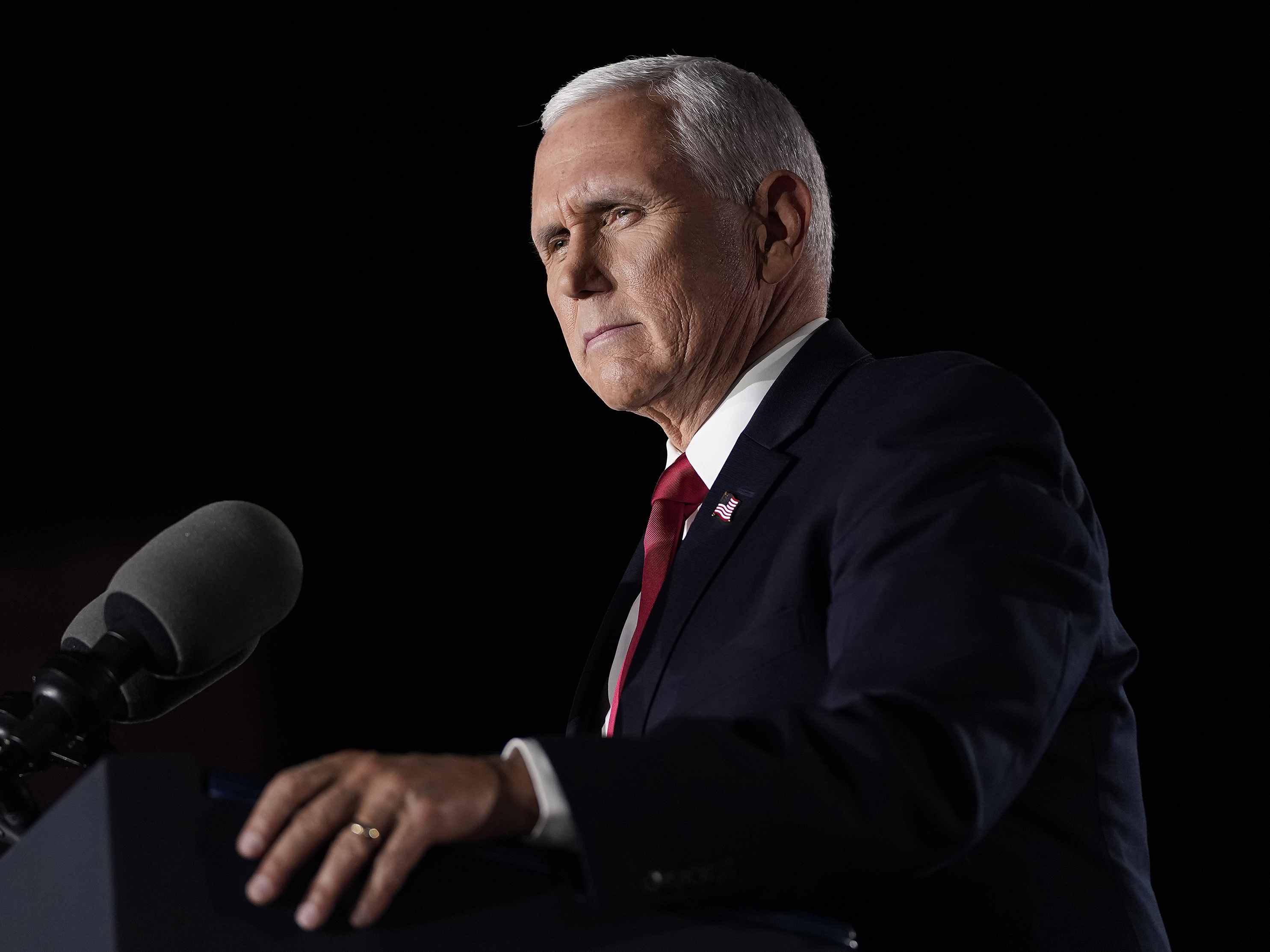 Mike Pence accepts the vice presidential nomination during the Republican National Convention from Fort McHenry National Monument on Aug. 26, 2020 in Baltimore, Md. (Getty Images)